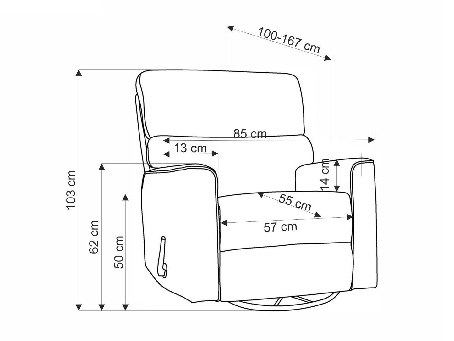Relaxfauteuil Houston 1669 (Beige)