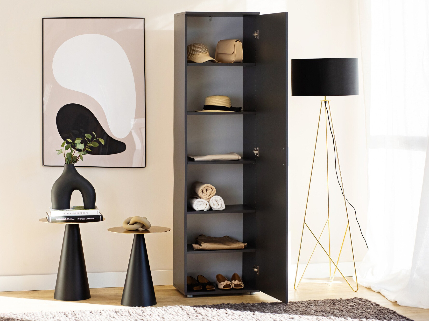 Boekenkast Bristol 200 (Antraciet)