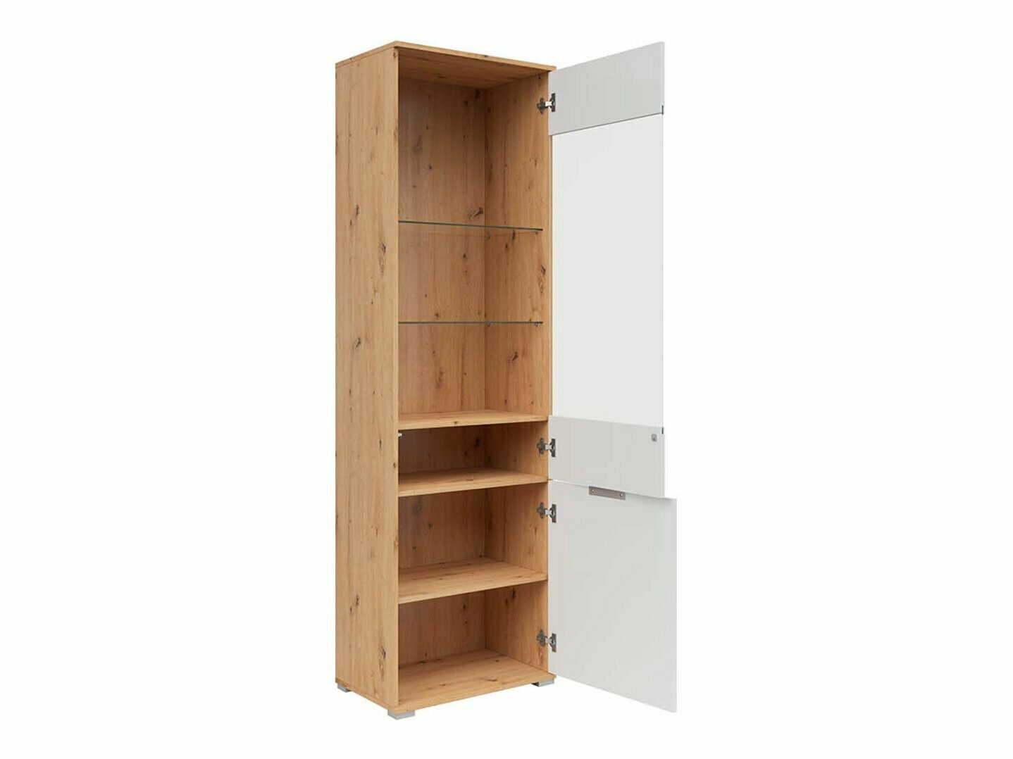 Boekenkast Tivetra 106 (Artisan eiken + Glanzend wit)