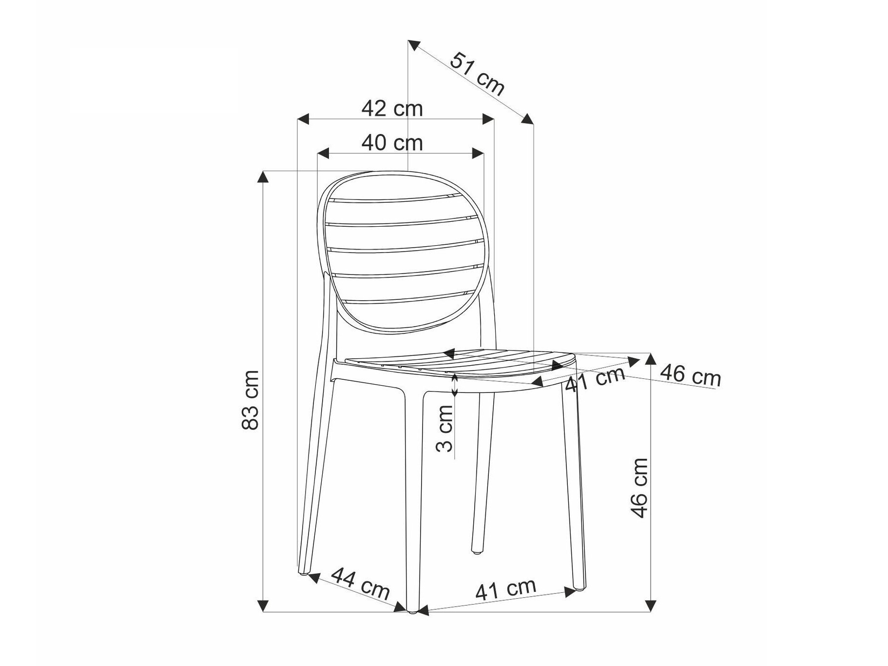 Stoel Houston 1670 (Lichtbruin + Wit)