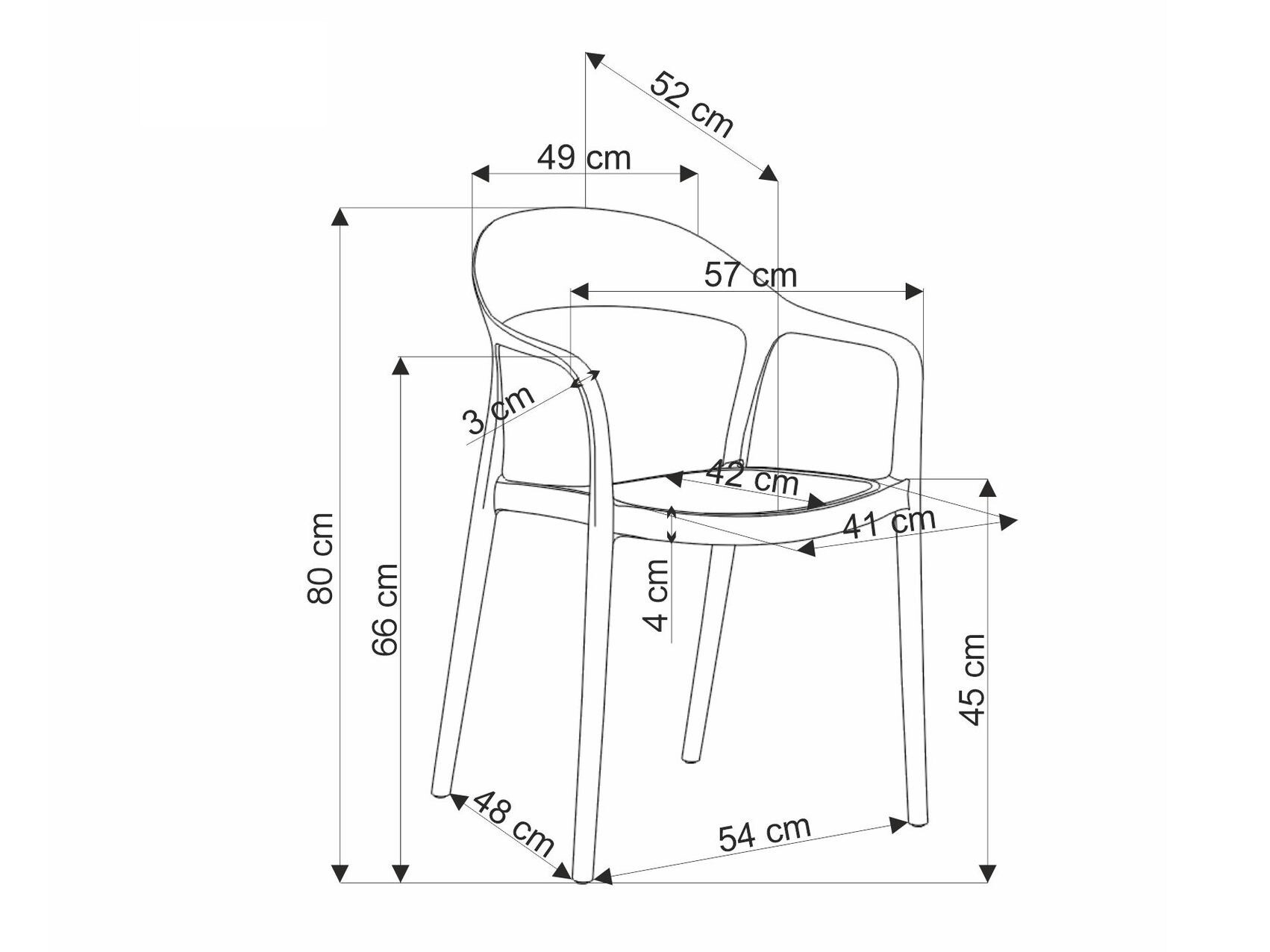 Stoel Houston 1673 (Wit + Lichtbruin)