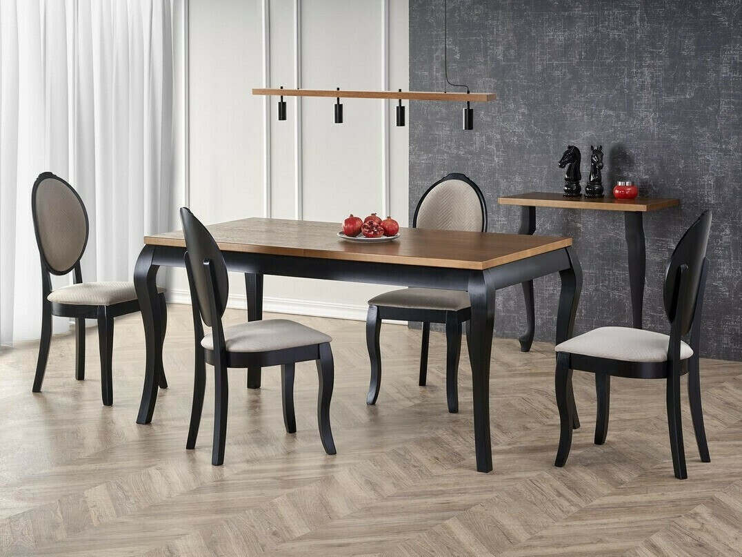 Tafel Houston 1202 (Donkere eik + Zwart)