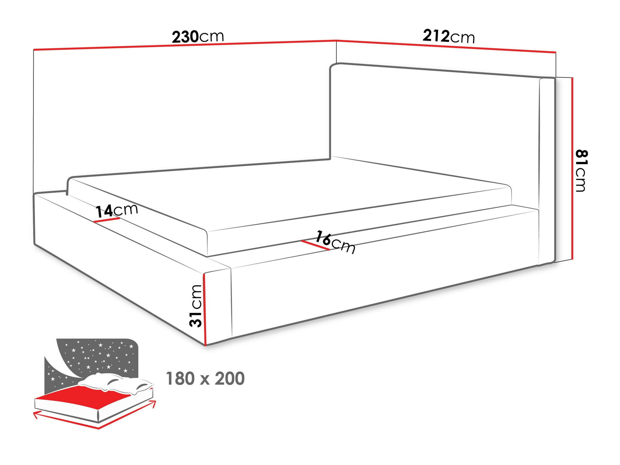 Bed TrendyNest 107 (Top 48)