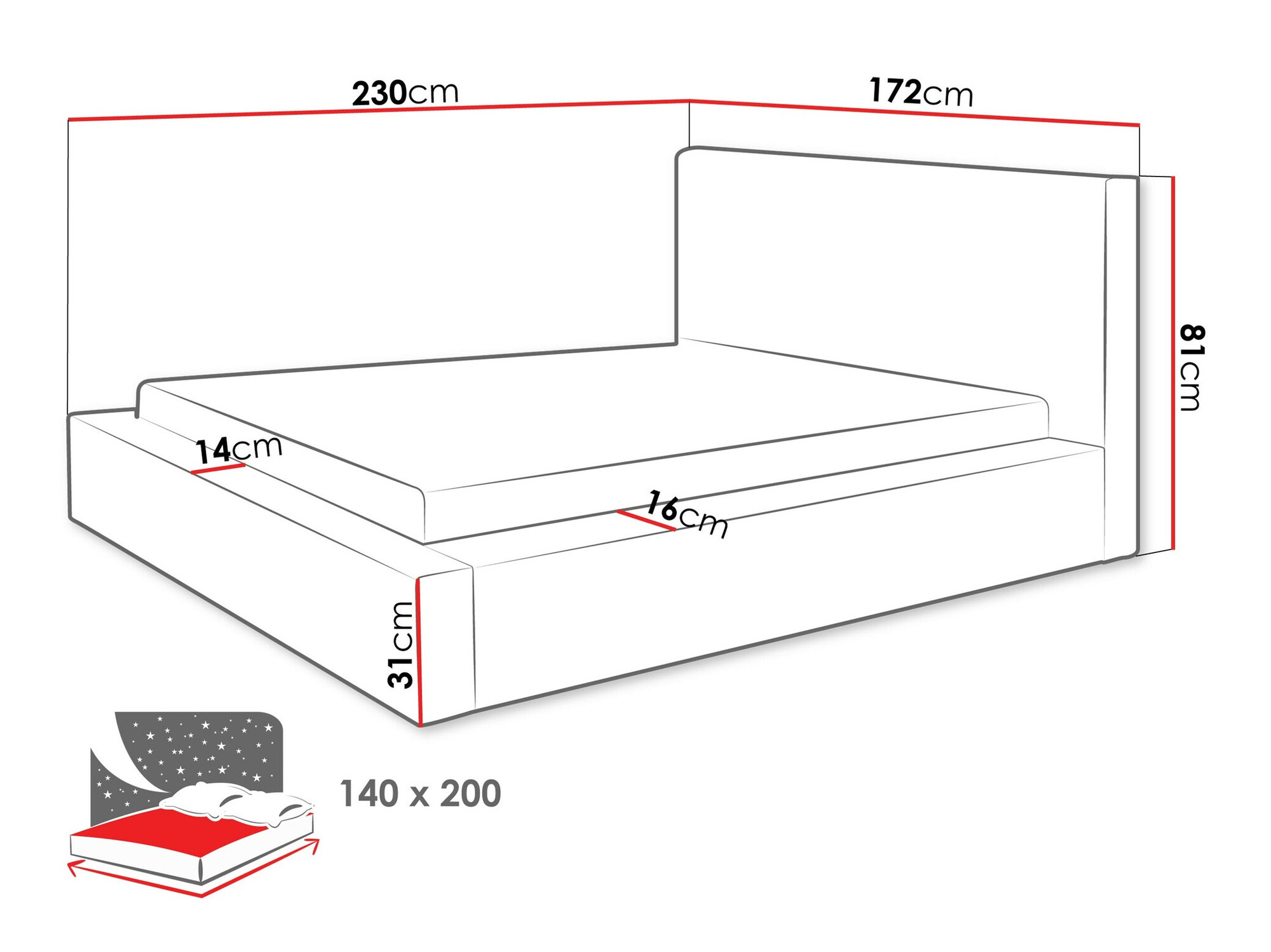Bed TrendyNest 107 (Top 88)