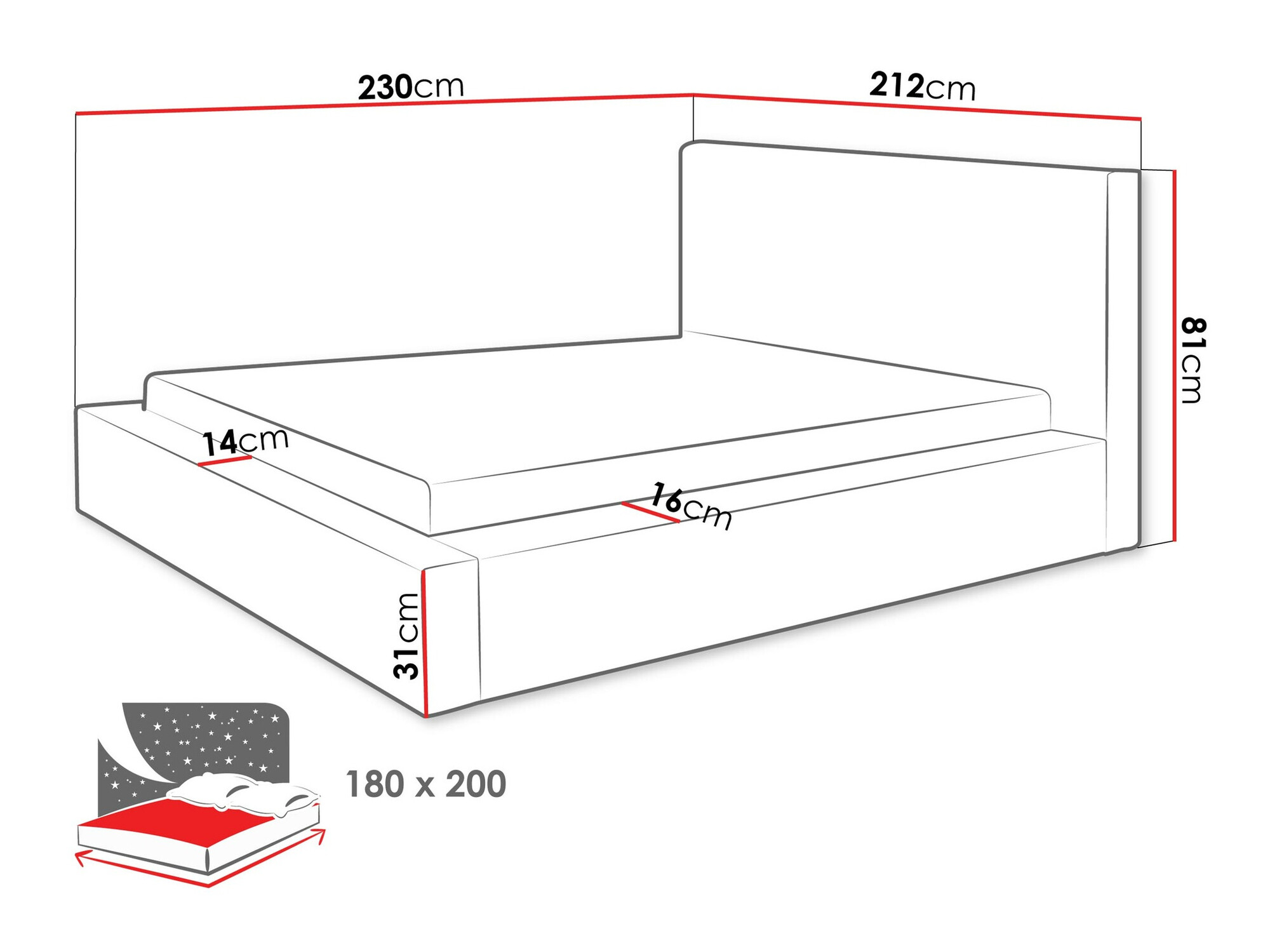 Bed TrendyNest 107 (Top 88)