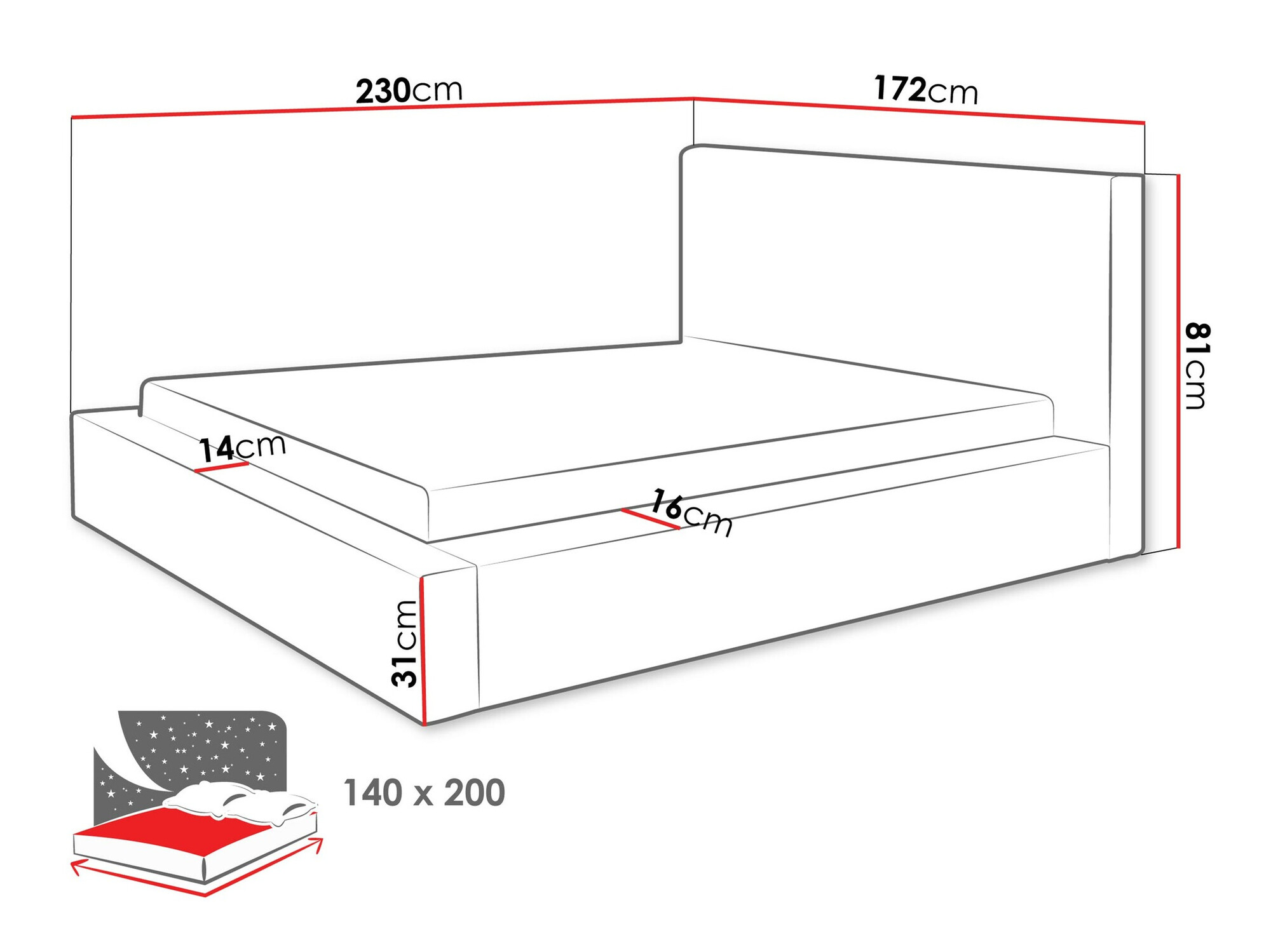 Bed TrendyNest 107 (Top 90)