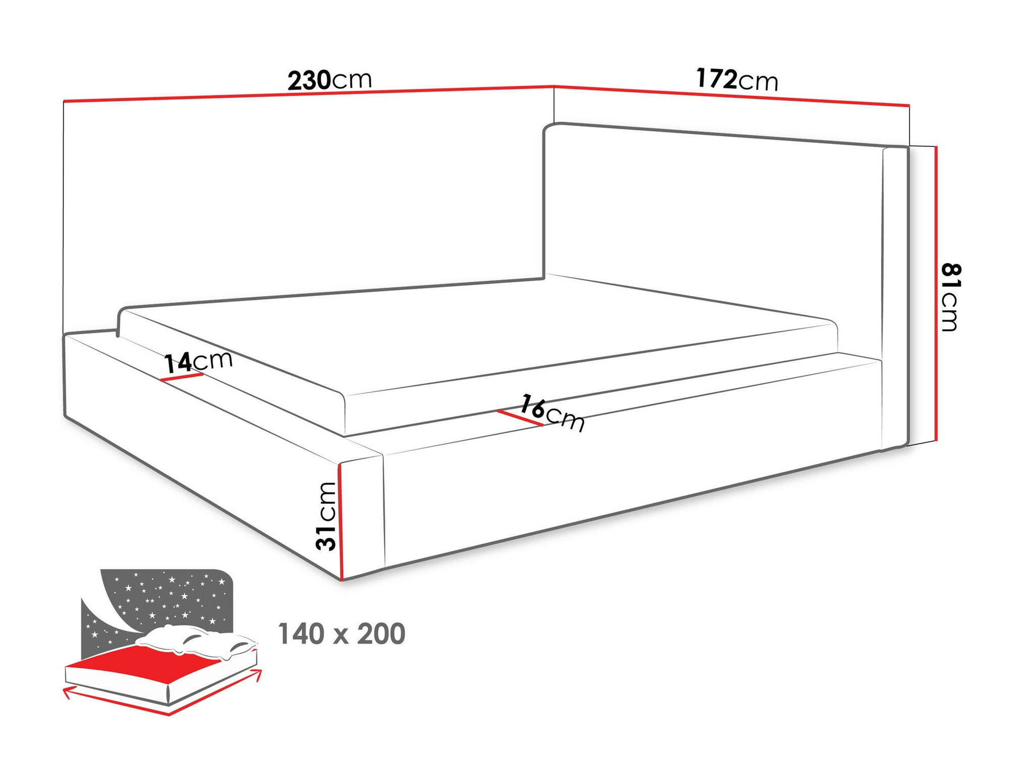 Bed TrendyNest 107 (Top 95)