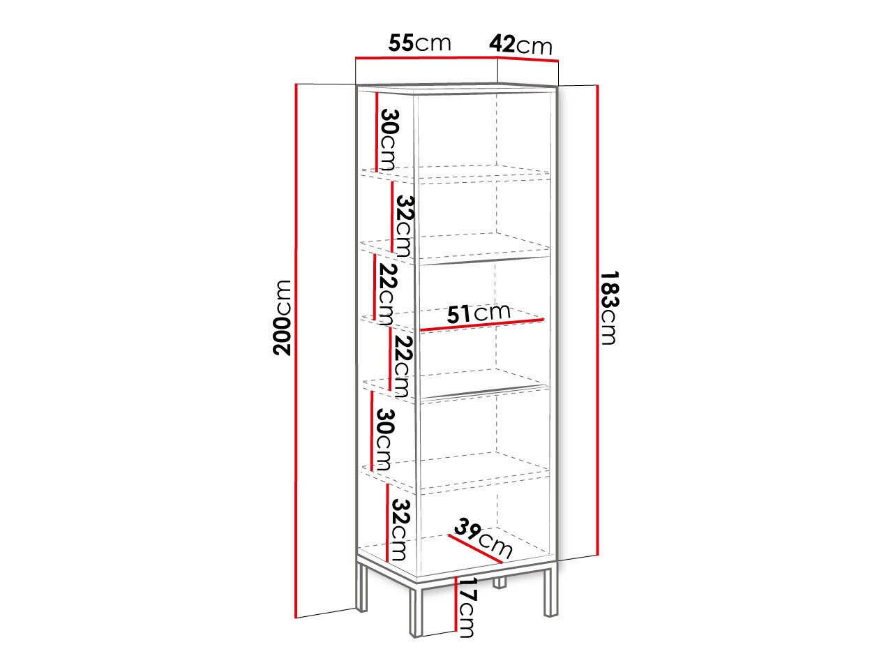 Boekenkast Levelbu 105 (Wit + Glanzend wit)