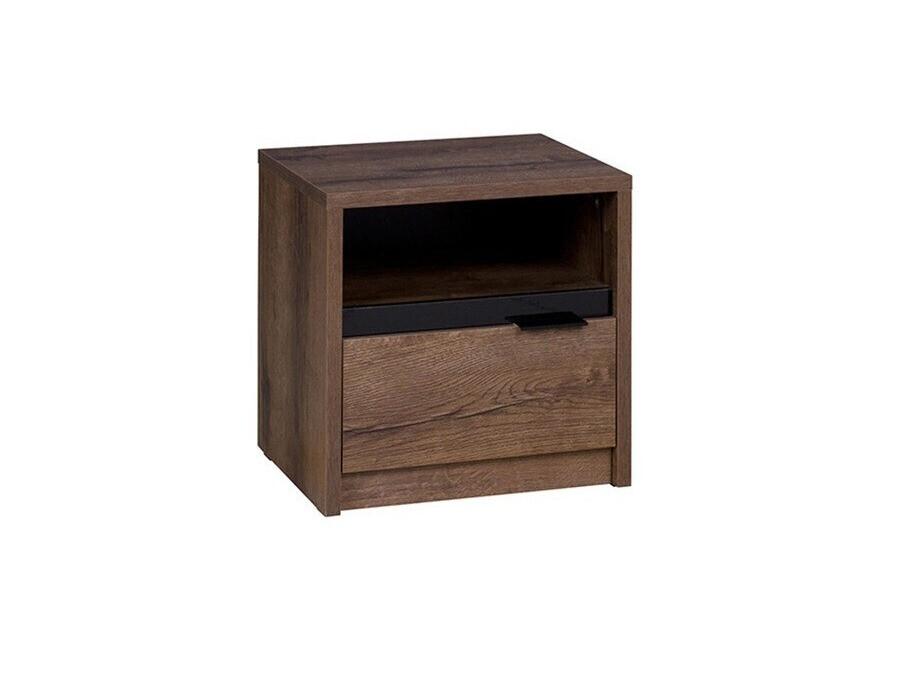 Nachtkastje Fivelbo 108 (Klooster eik + Glanzend zwart)