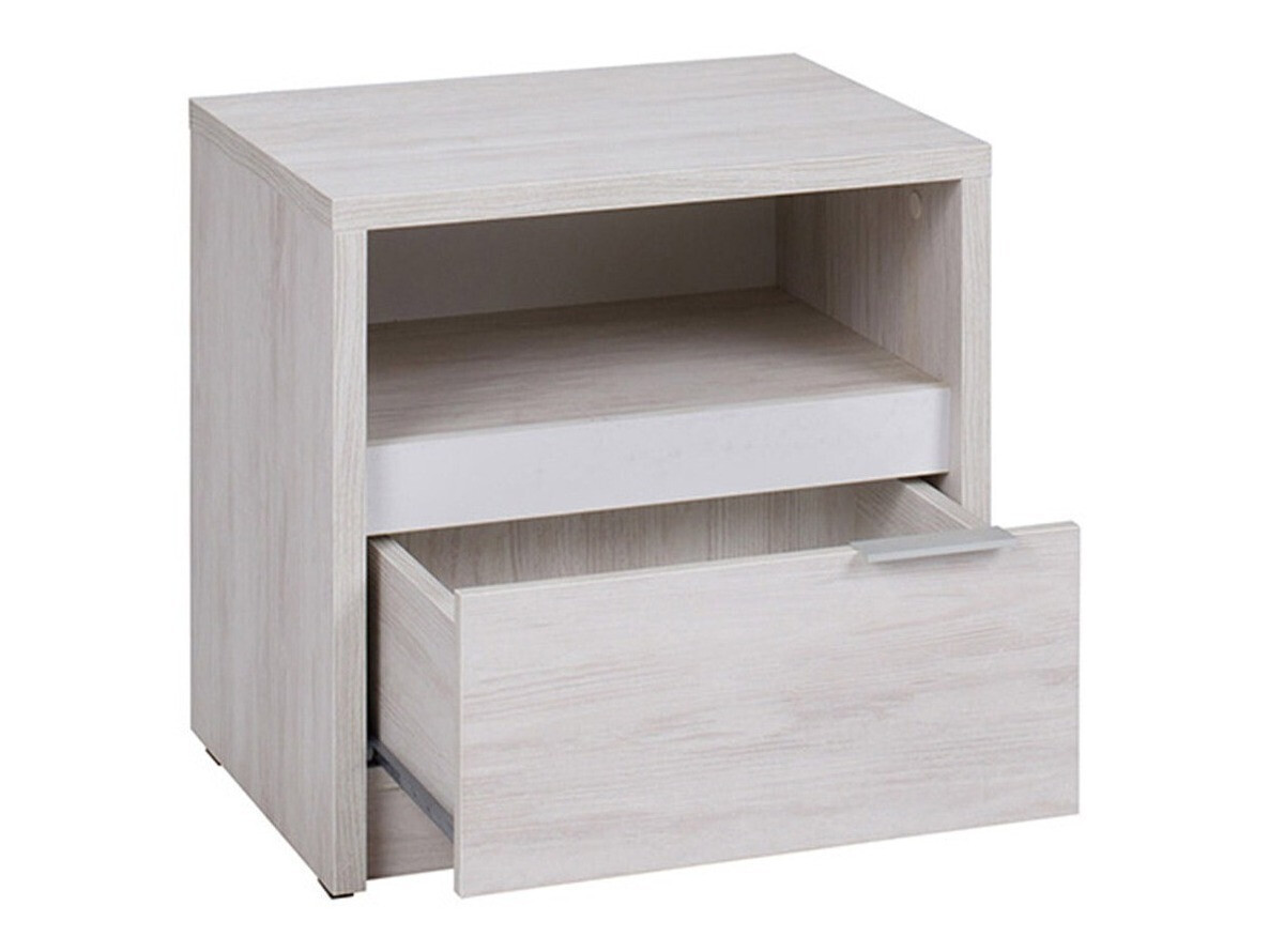 Nachtkastje Fivelbo 108 (Klooster eik + Glanzend zwart)