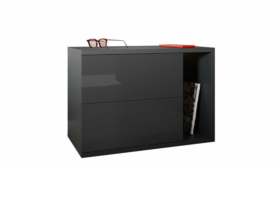 Nachtkastje Utica 104 (Antraciet + Gloss antraciet)