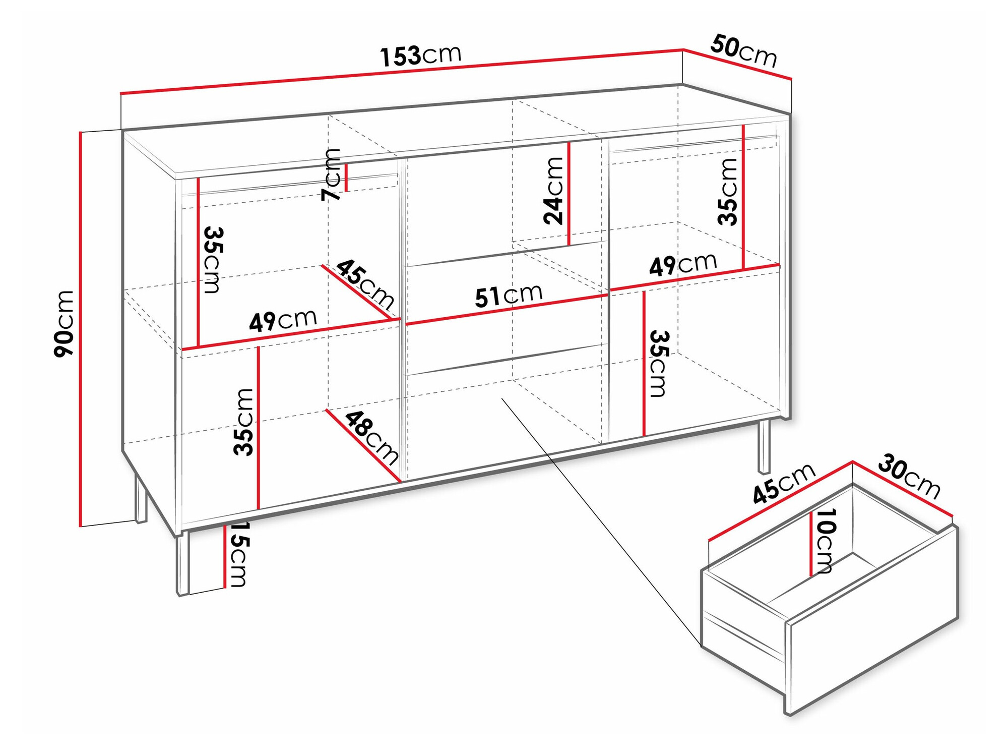 Ladekast Comfivo Delruva 101 (Wit)