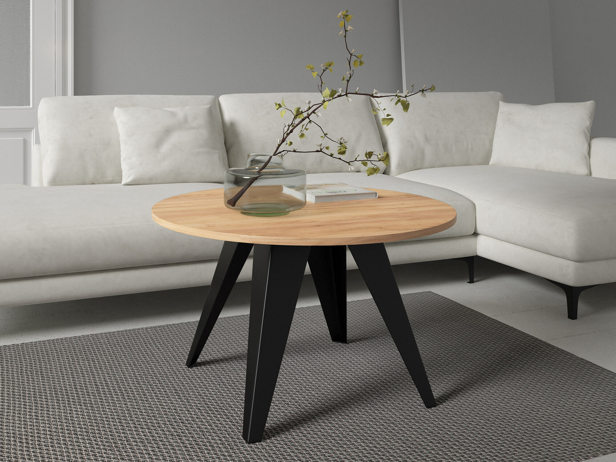 Salontafel Oswego 116 (Zwart + Ambachtelijke gouden eik)