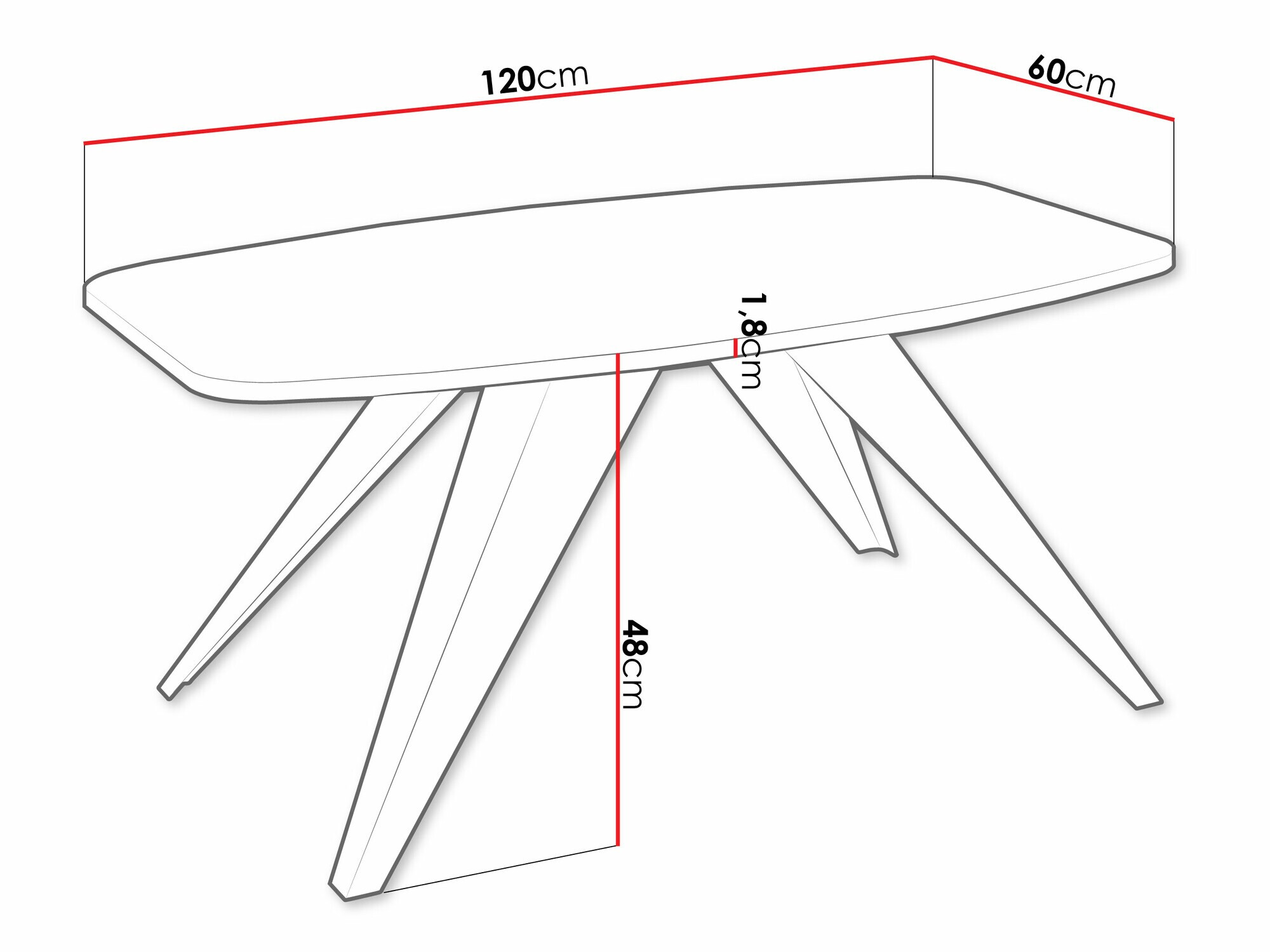 Salontafel Oswego 117 (Zwart + Wit)