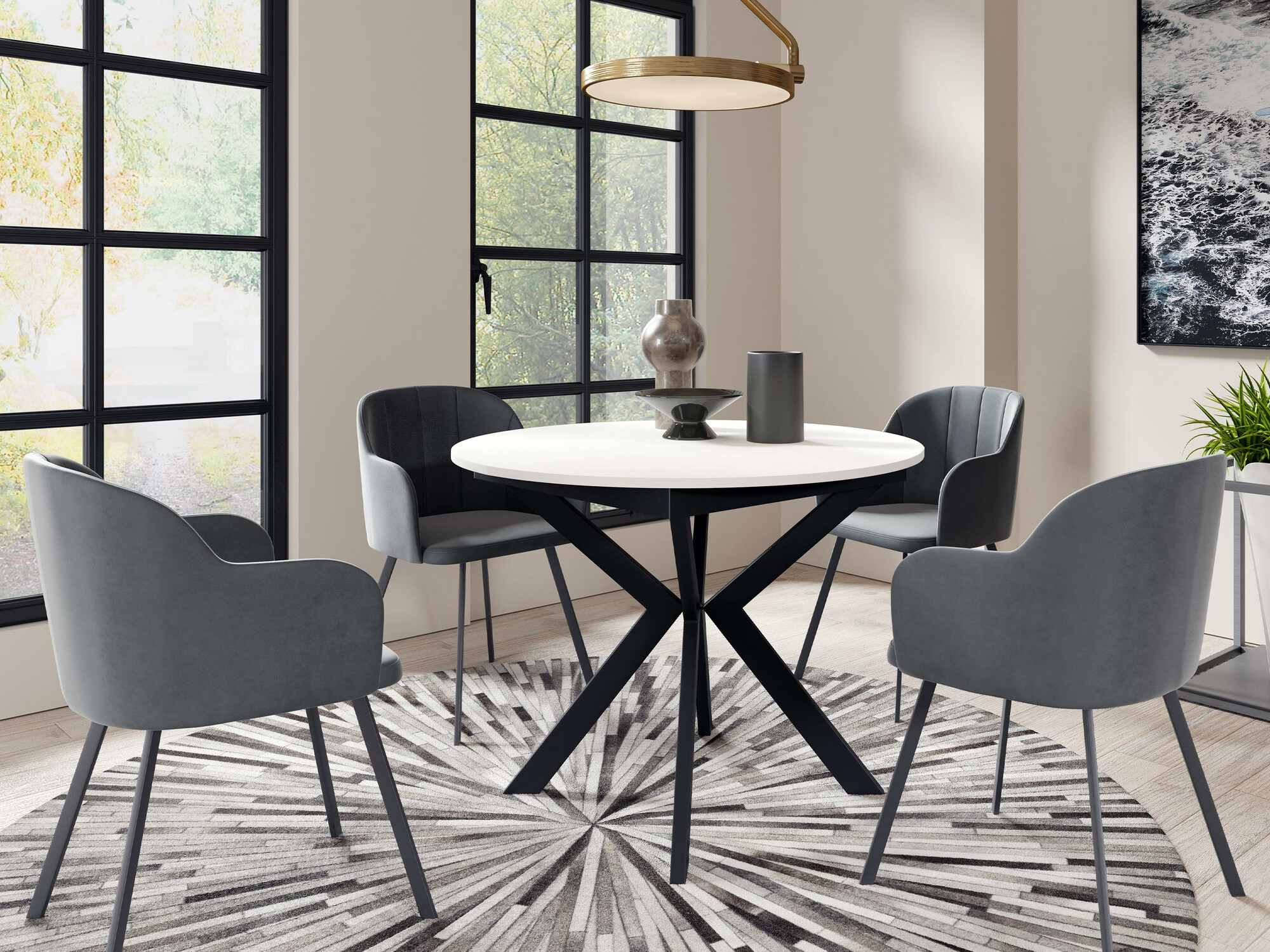 Tafel Oswego 112 (Zwart + Wit)