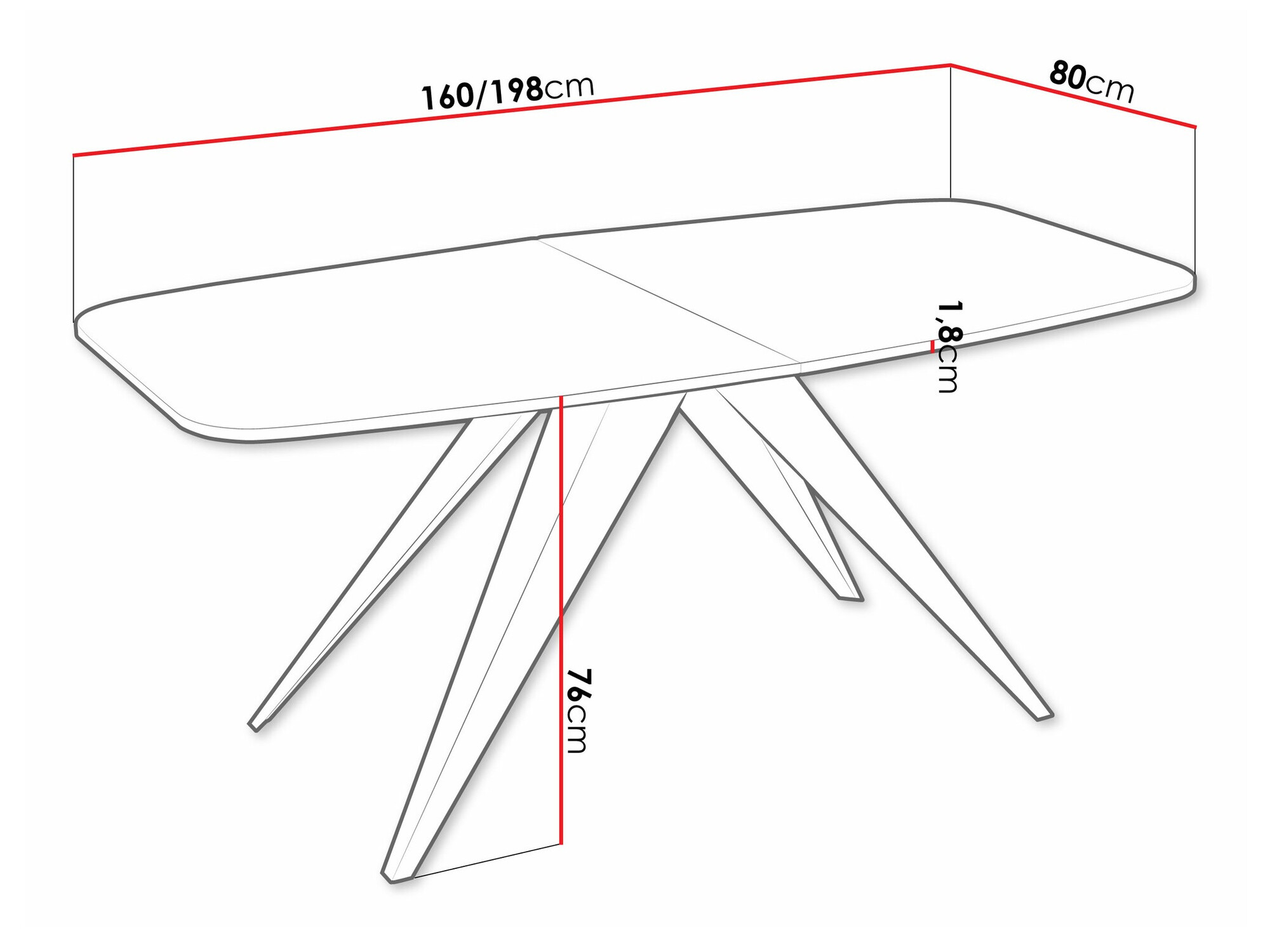 Tafel Oswego 115 (Zwart + Ambachtelijke gouden eik)