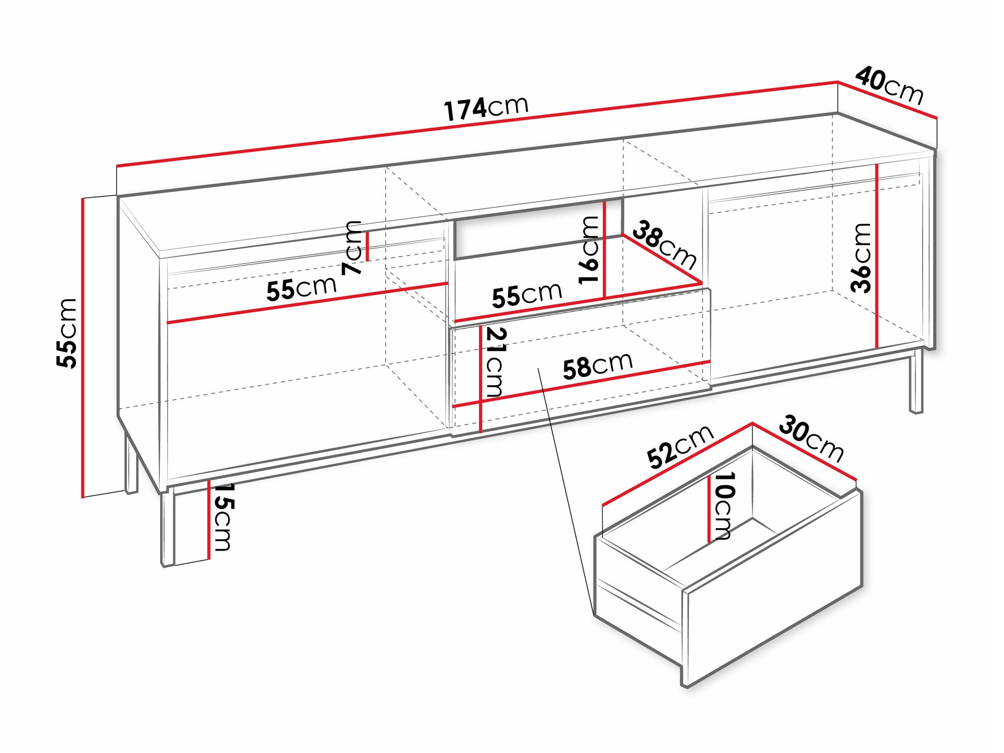 TV-meubel Comfivo Delruva 103 (Wit)