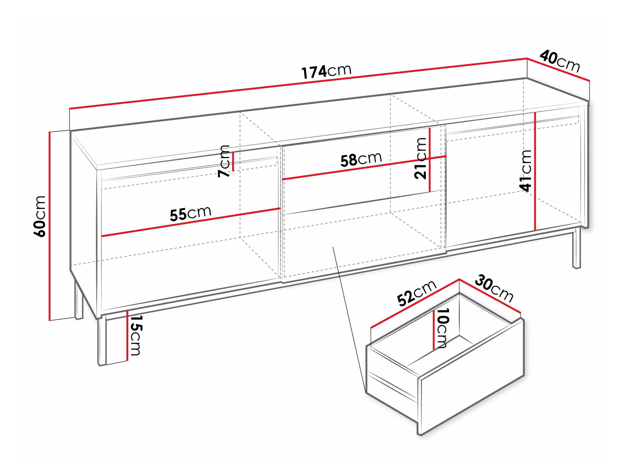 TV-meubel Comfivo Delruva 104 (Wit)