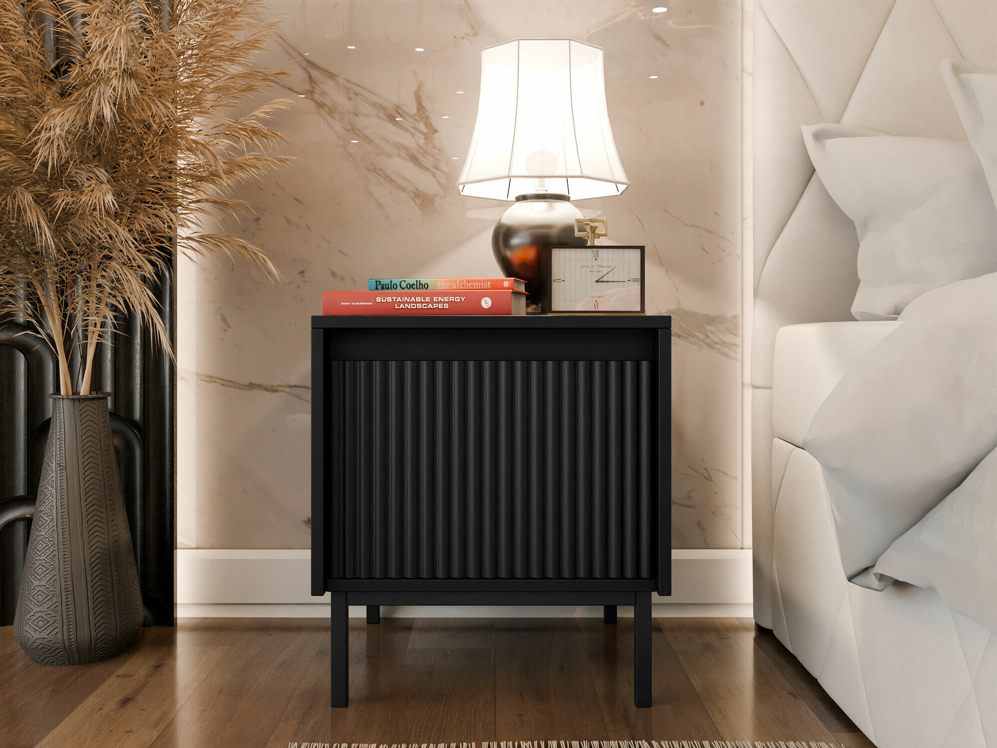 Nachtkastje Comfivo Delruva 105 (Zwart)