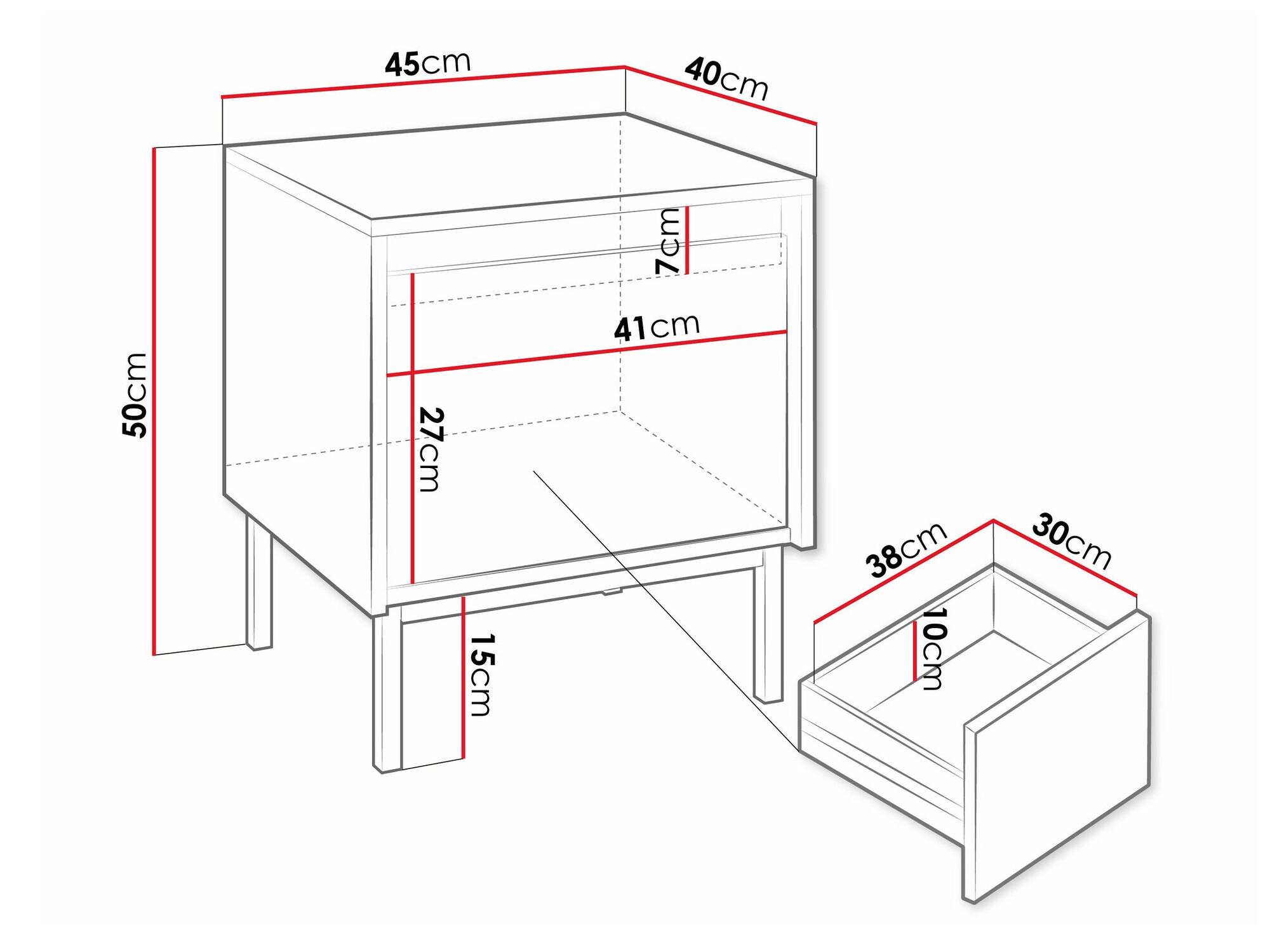 Nachtkastje Comfivo Delruva (Wit)