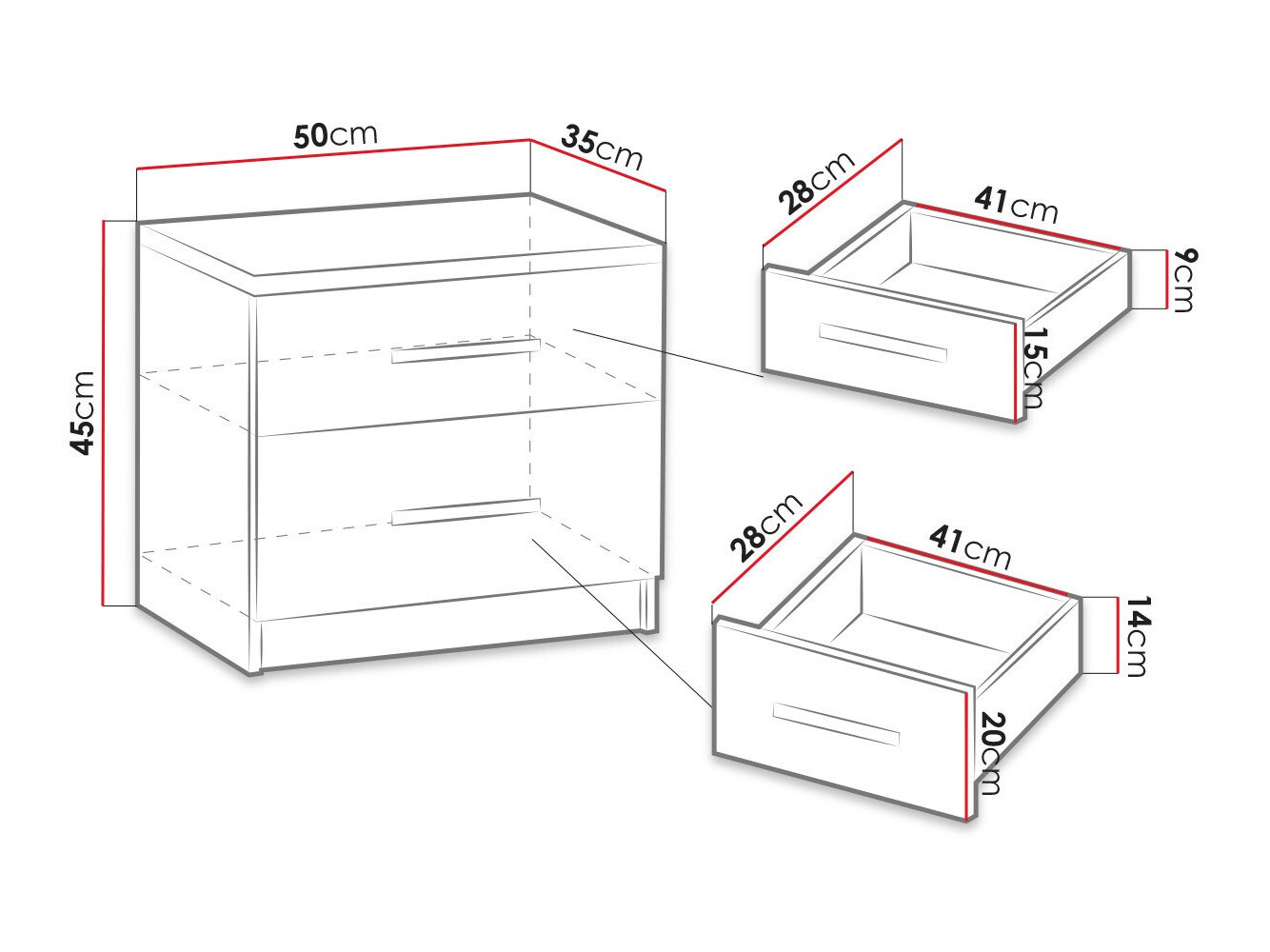 Nachtkastje Catromi 103 (Wit)