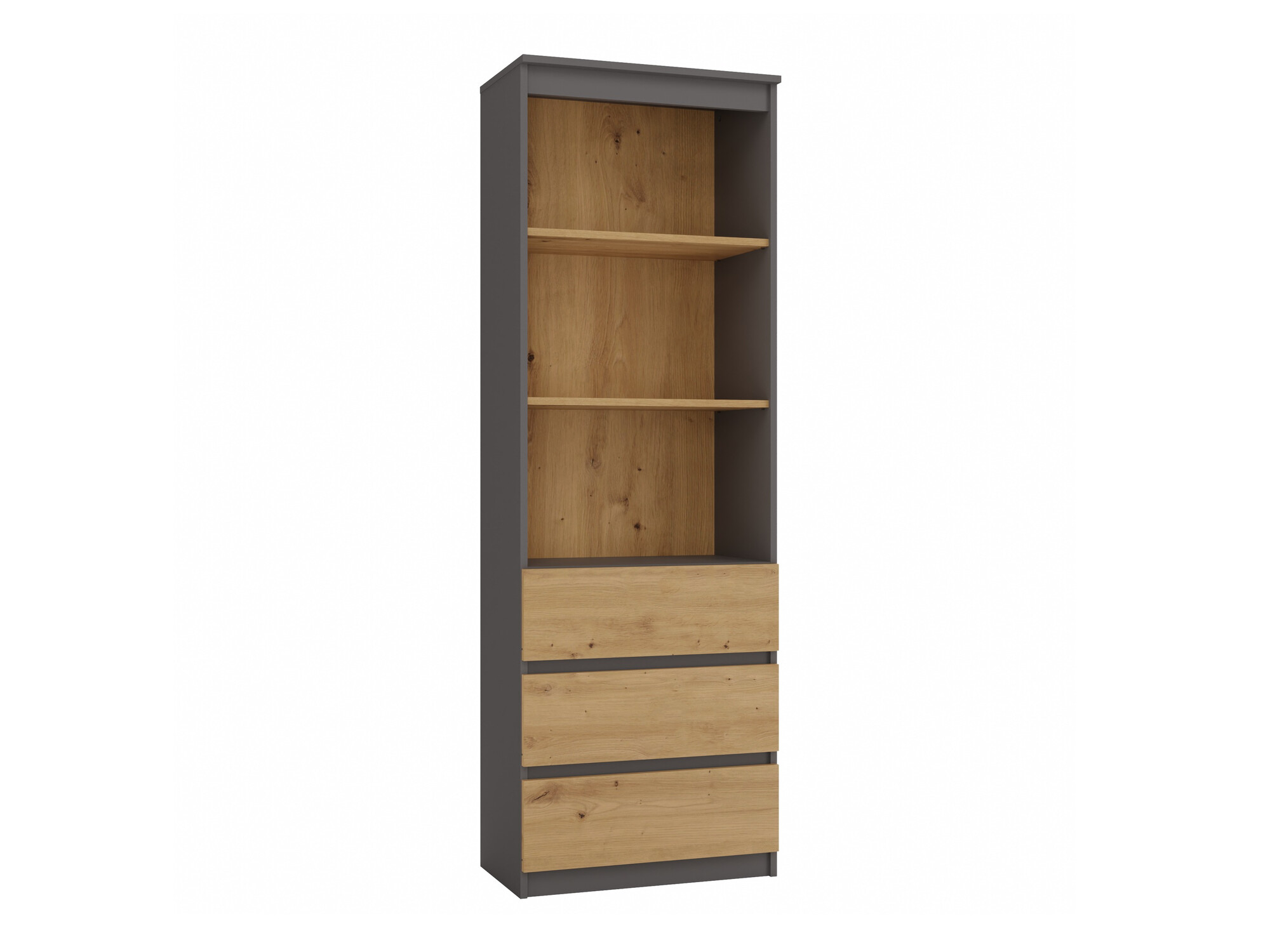 Boekenkast Mandeville 246 (Antraciet + Artisan eiken)