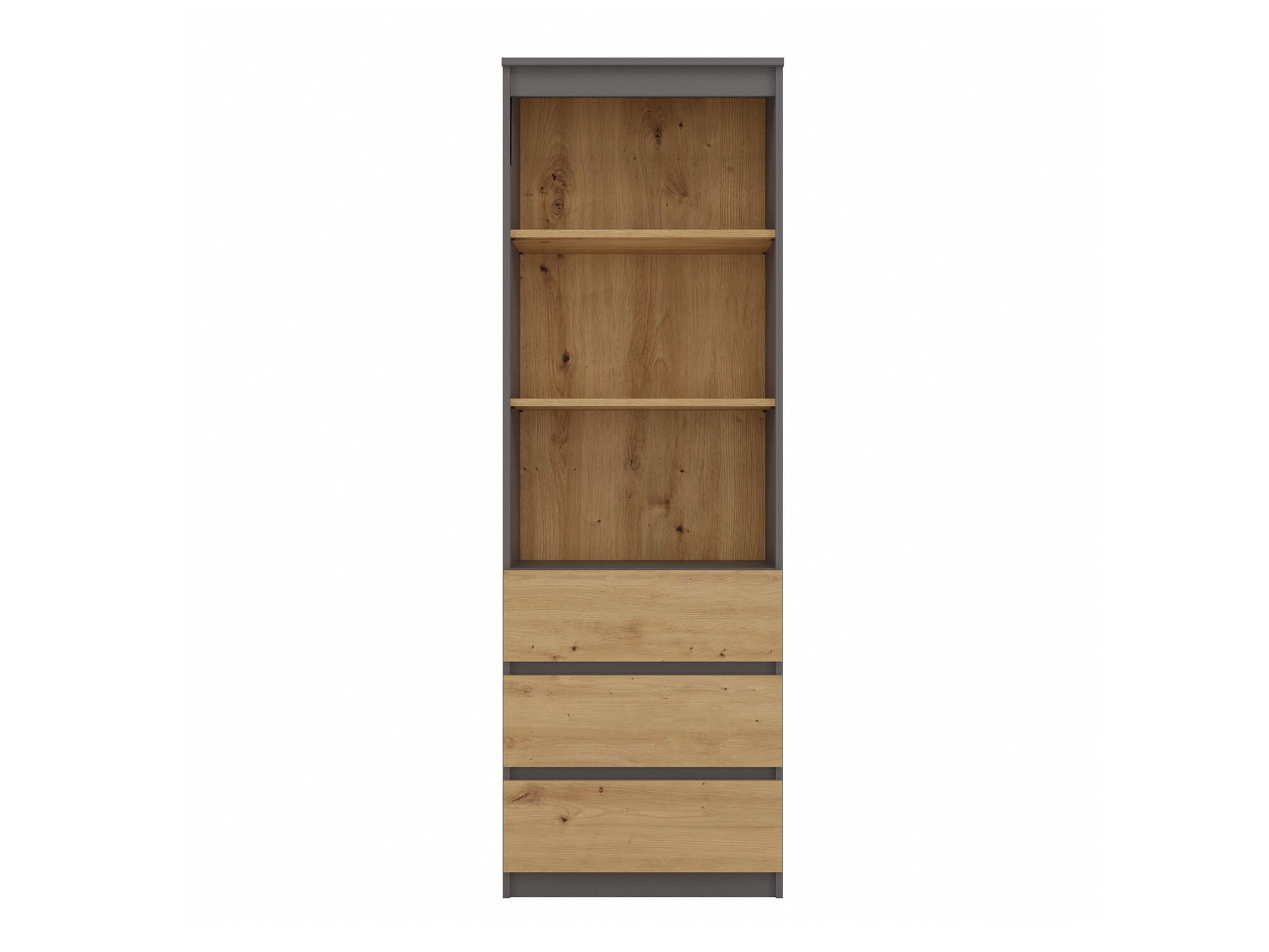 Boekenkast Mandeville 246 (Antraciet + Artisan eiken)