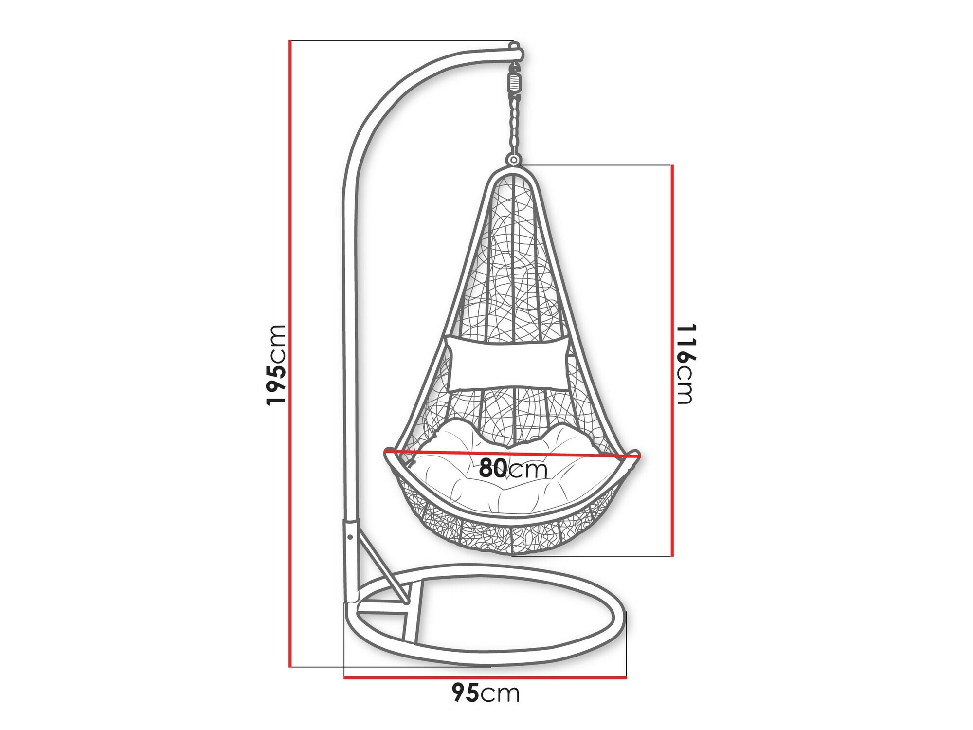 Hangende stoel Comfivo 313 (Grijs)
