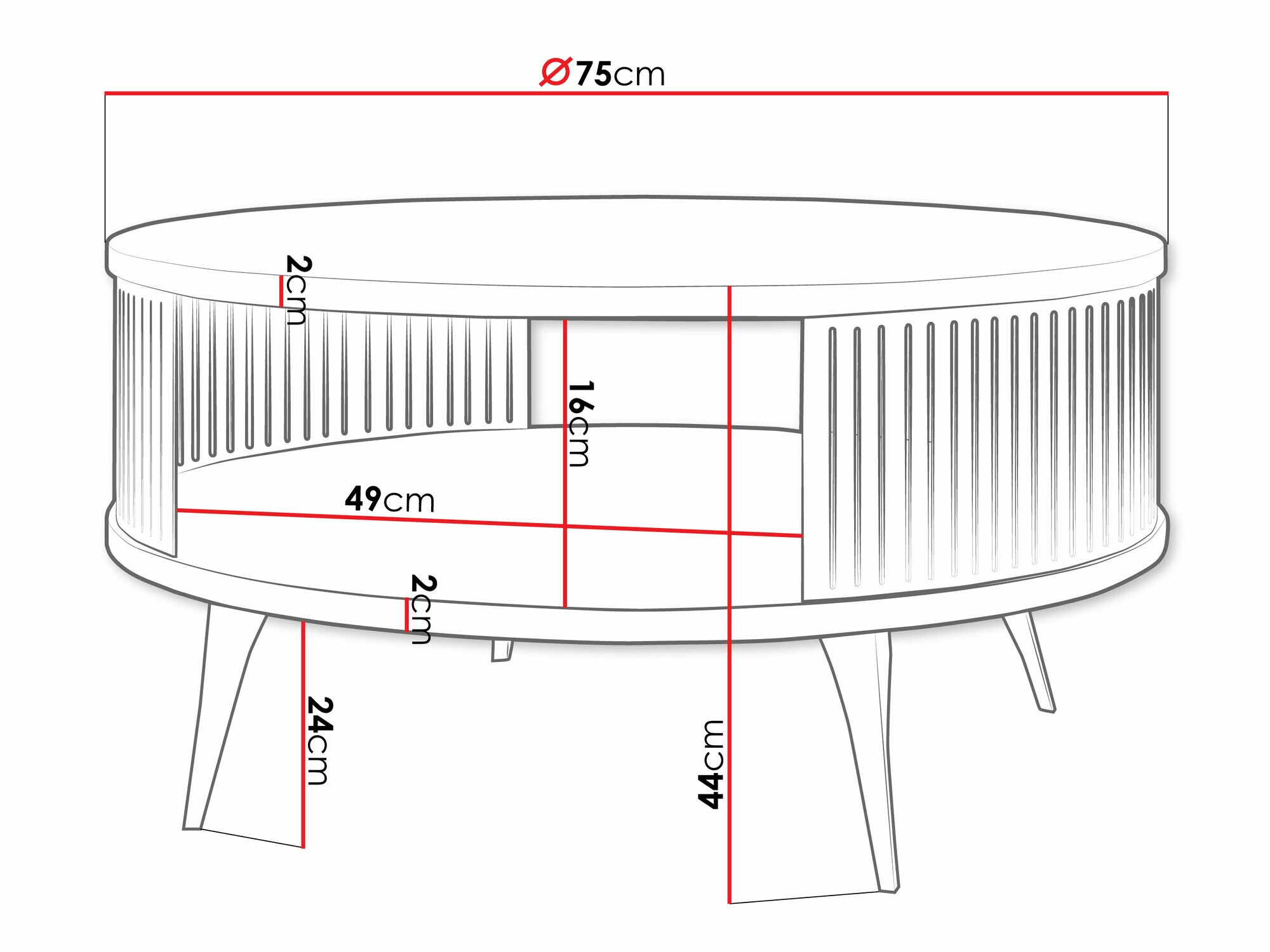 Salontafel Sordore 100 (Zwart + Wit marmer)
