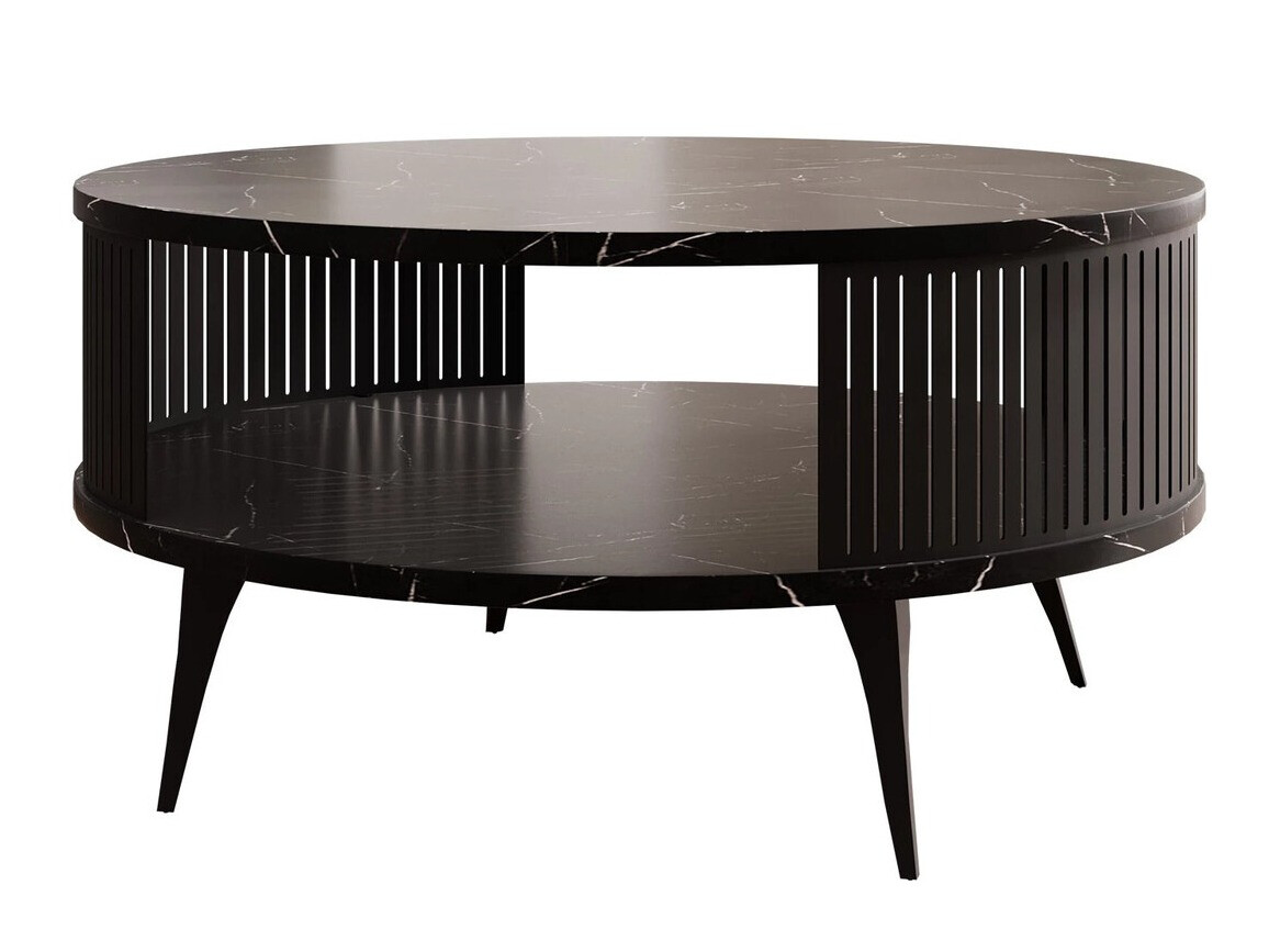 Salontafel Vitum (Zwart + Zwart marmer)
