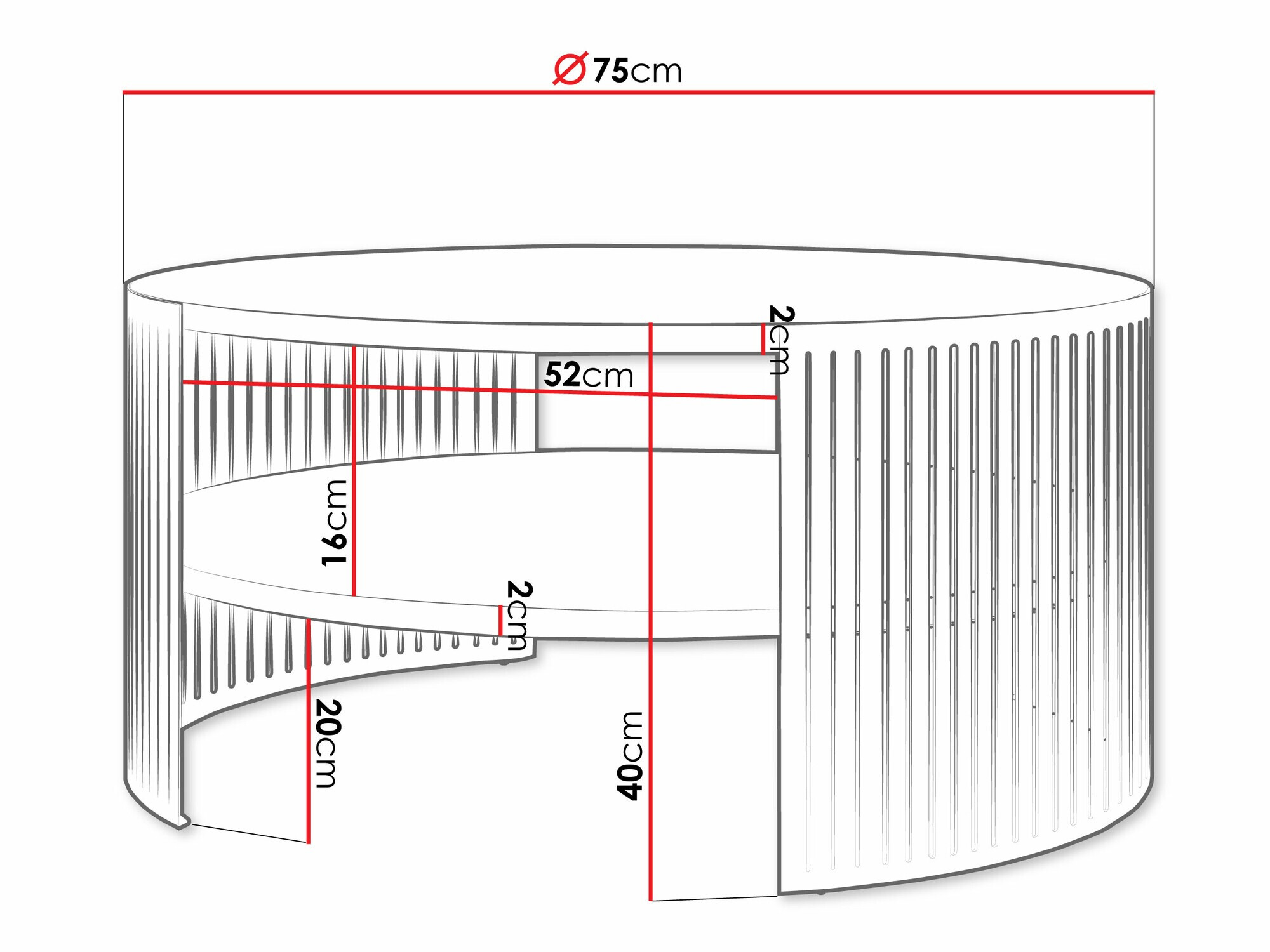 Salontafel Sordore 102 (Zwart + Wit marmer)