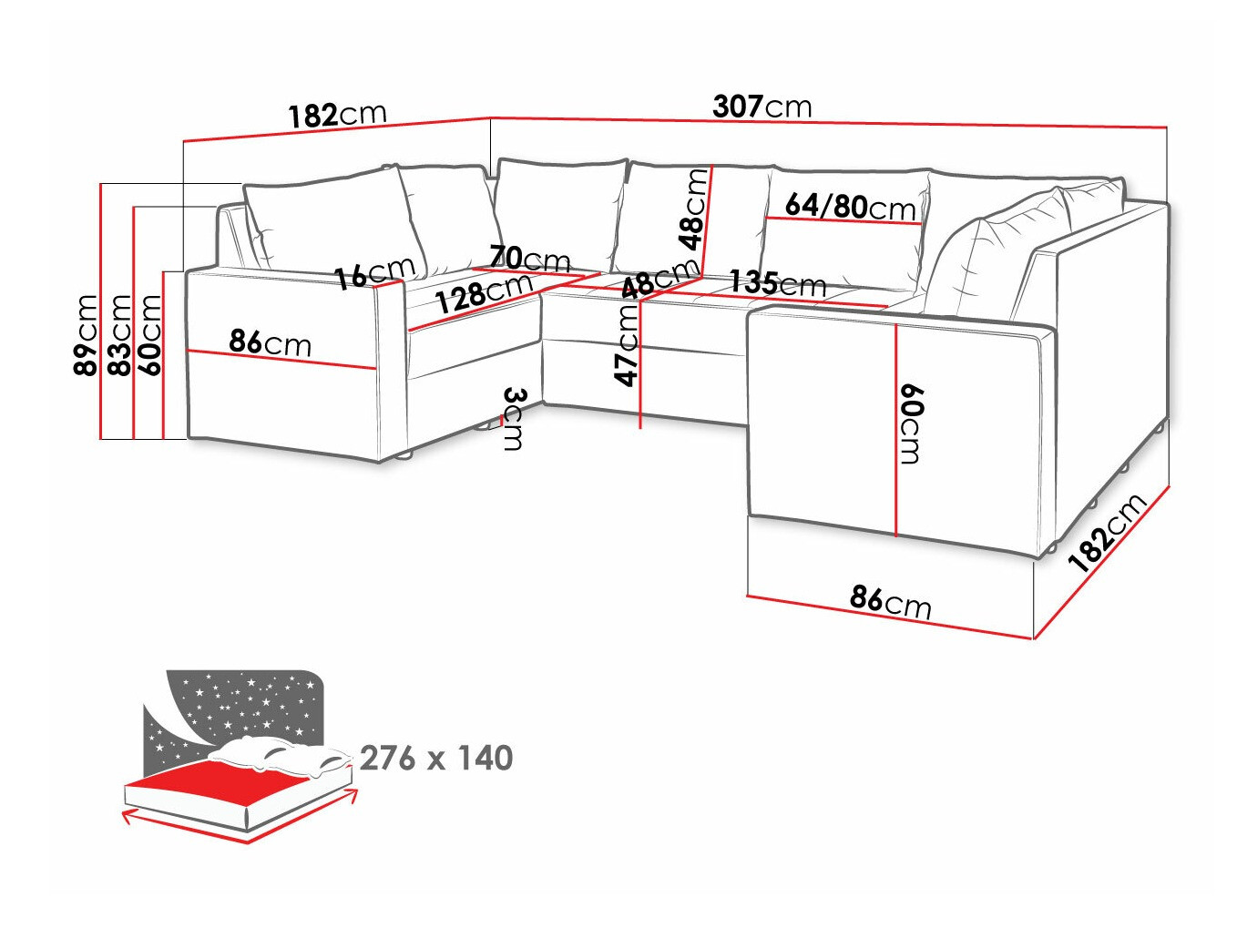 Hoekbank Providence 145 (Loca 30)