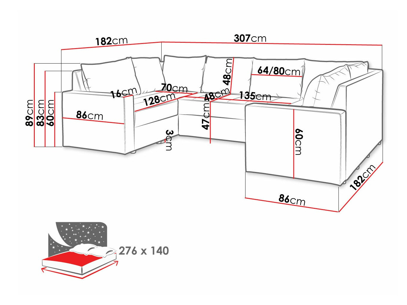 Hoekbank Providence 145 (Montana 101 + MDL 5)