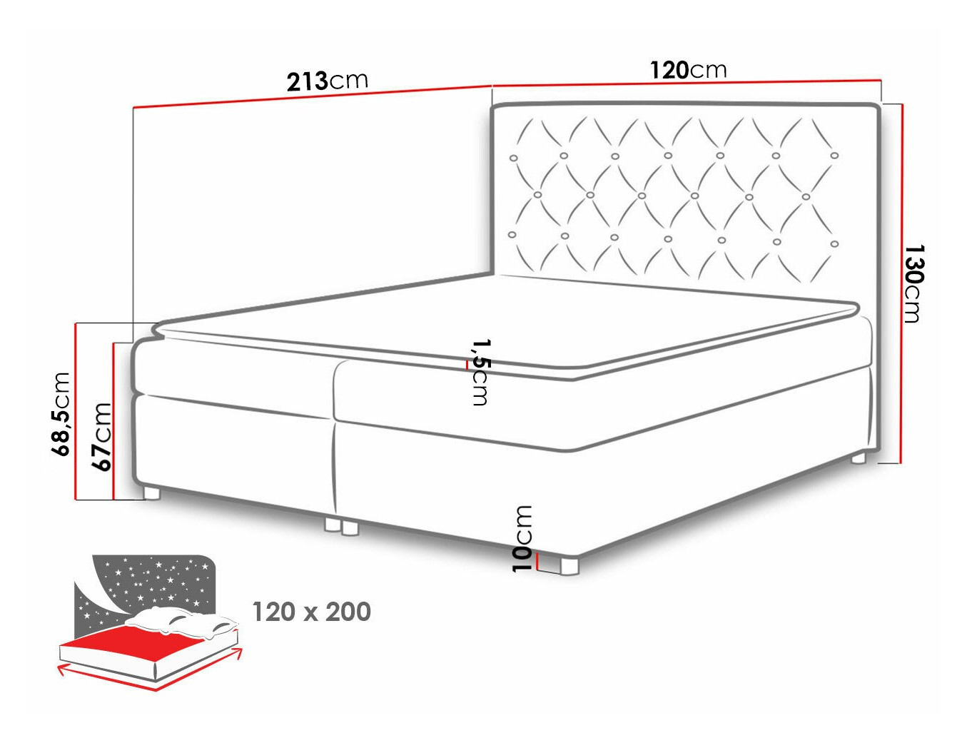 Boxspring Baltimore 112 (Primo 8801)