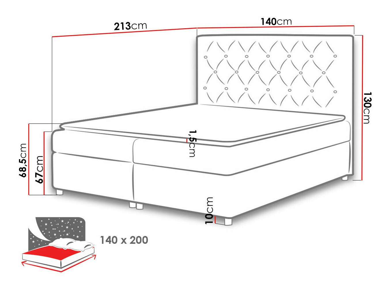 Boxspring Baltimore 112 (Primo 8809)