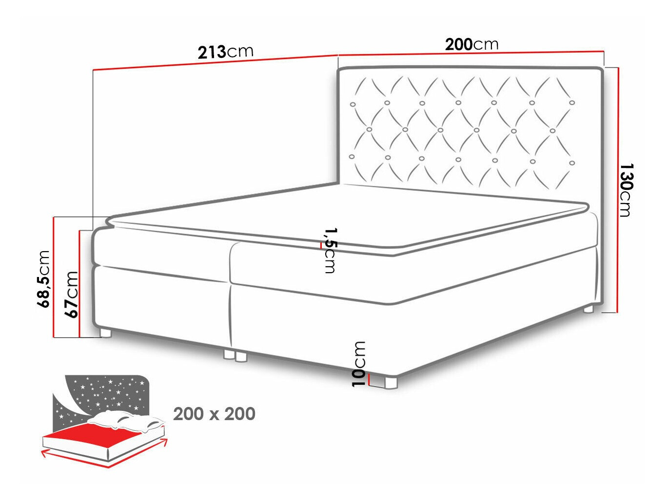 Boxspring Baltimore 112 (Primo 8809)