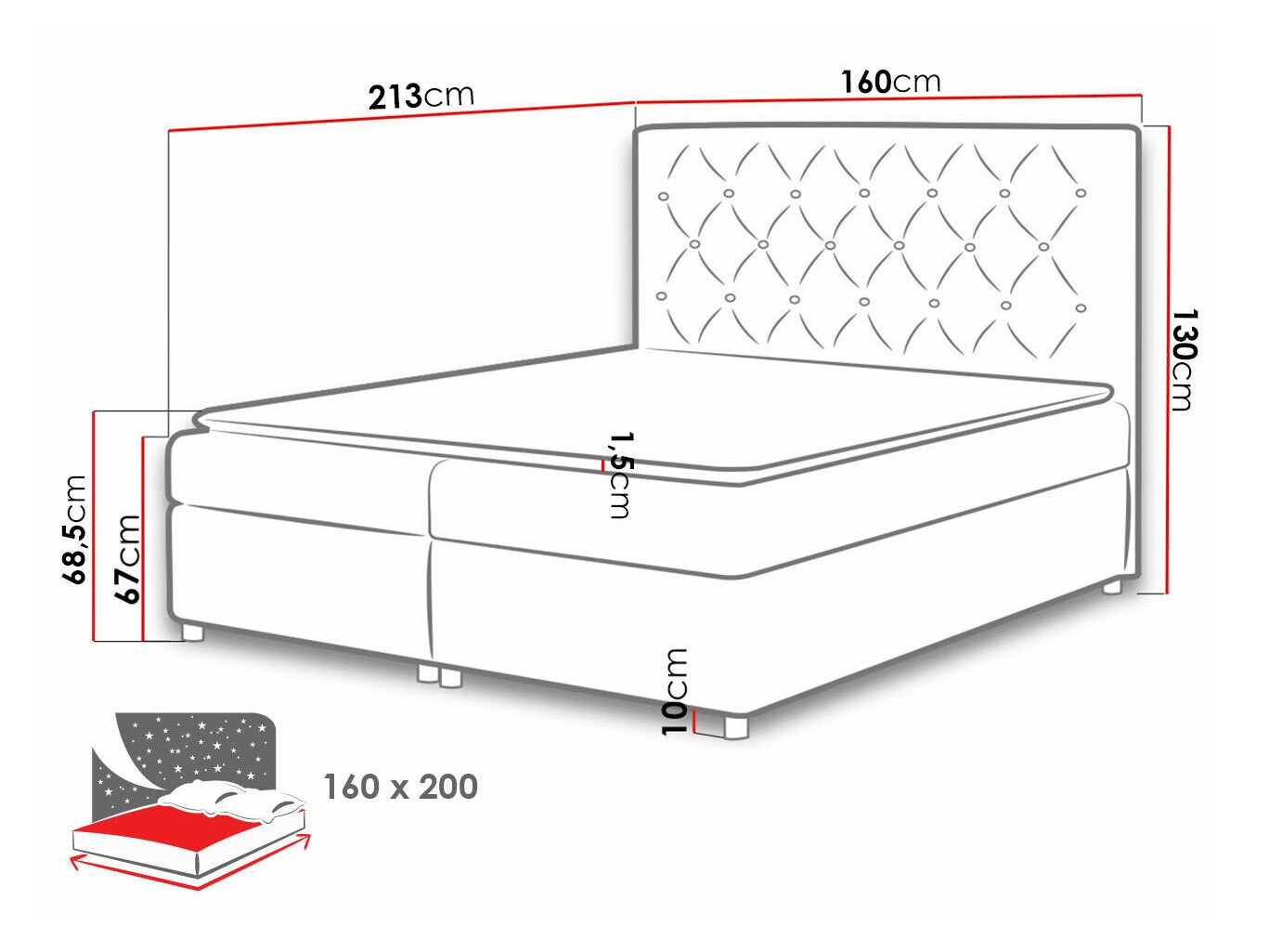 Boxspring Baltimore 112 (Primo 8813)