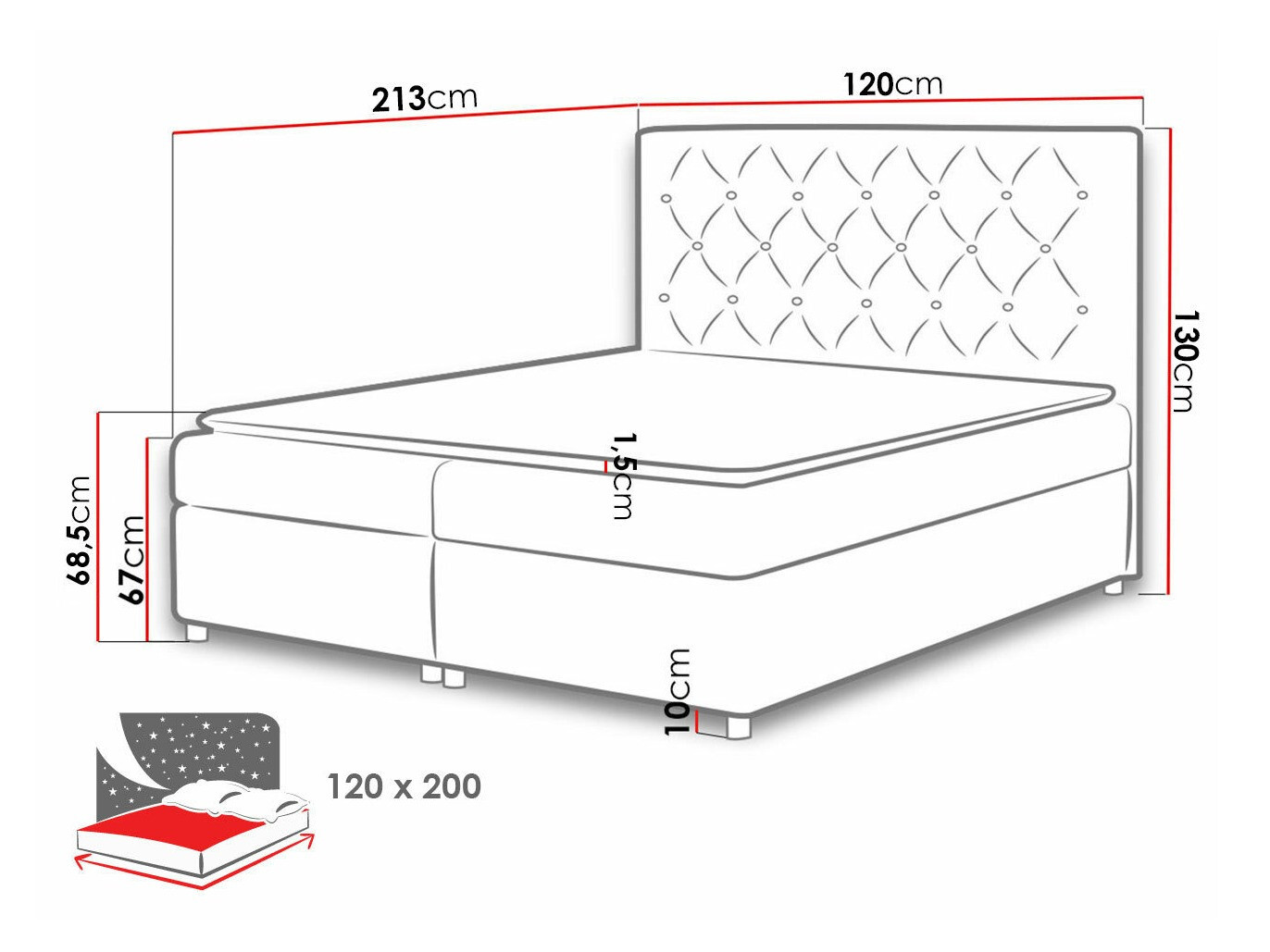 Boxspring Baltimore 112 (Primo 8813)