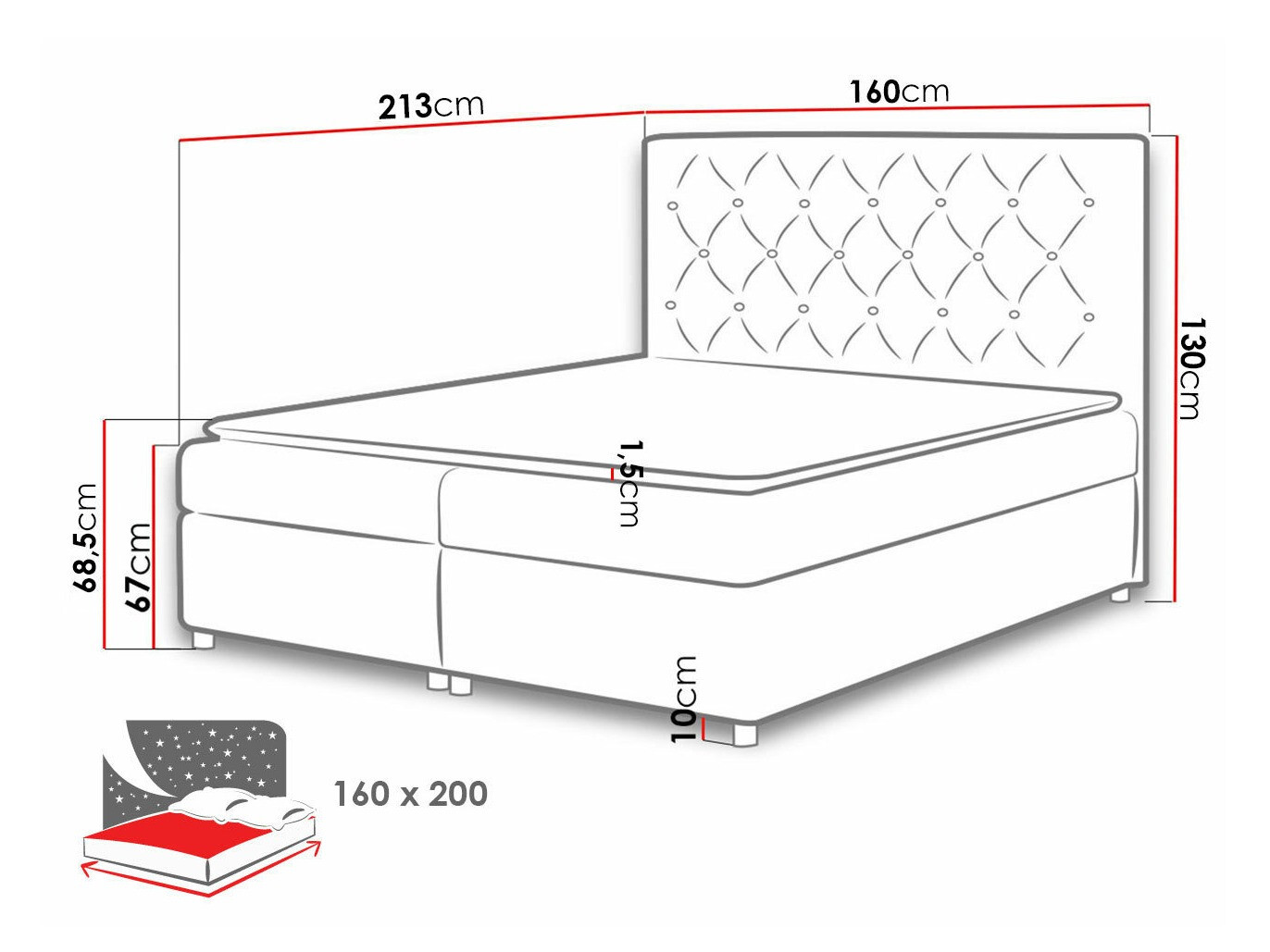 Boxspring Baltimore 112 (Soft 017)
