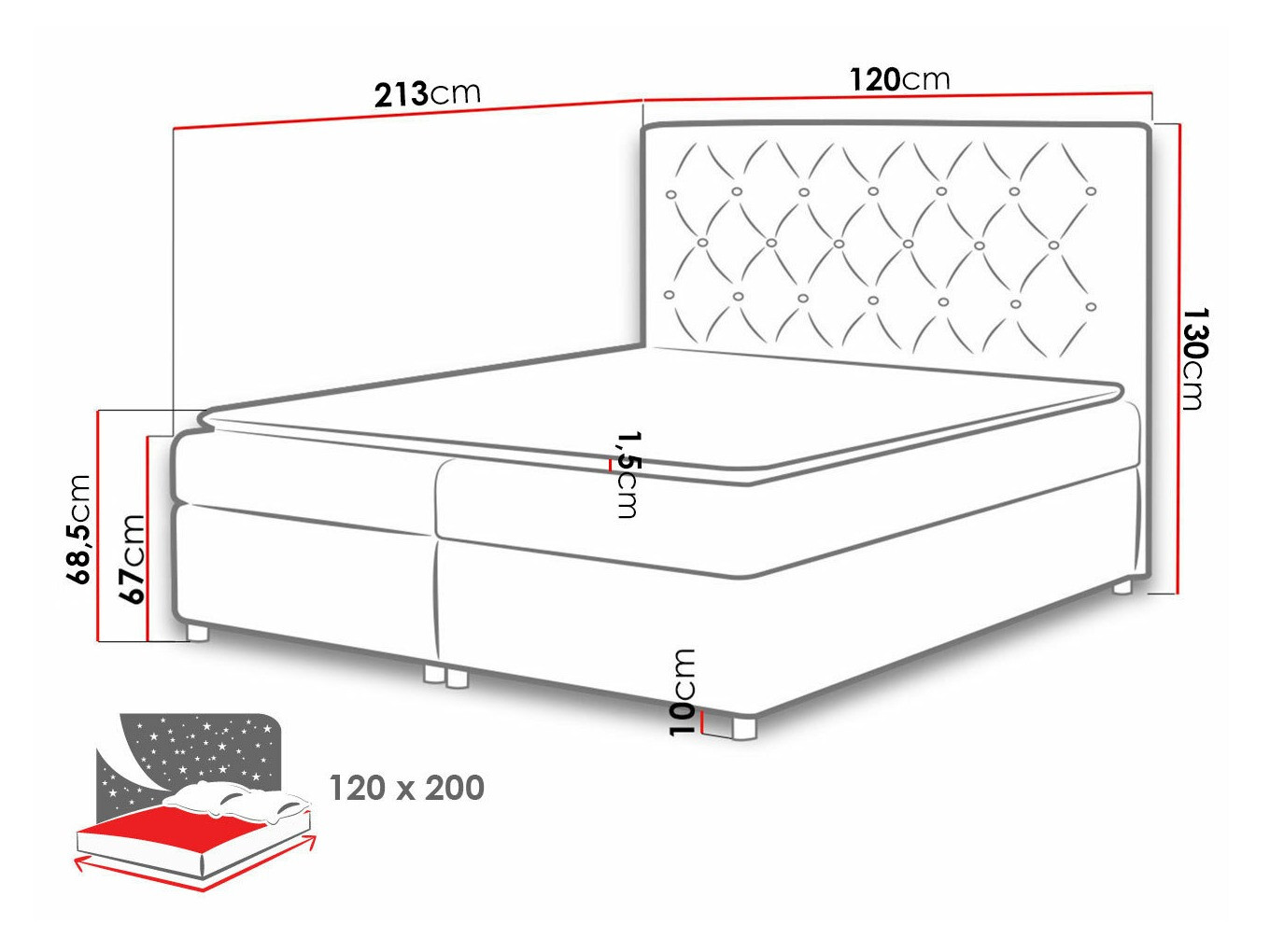 Boxspring Baltimore 112 (Soft 017)