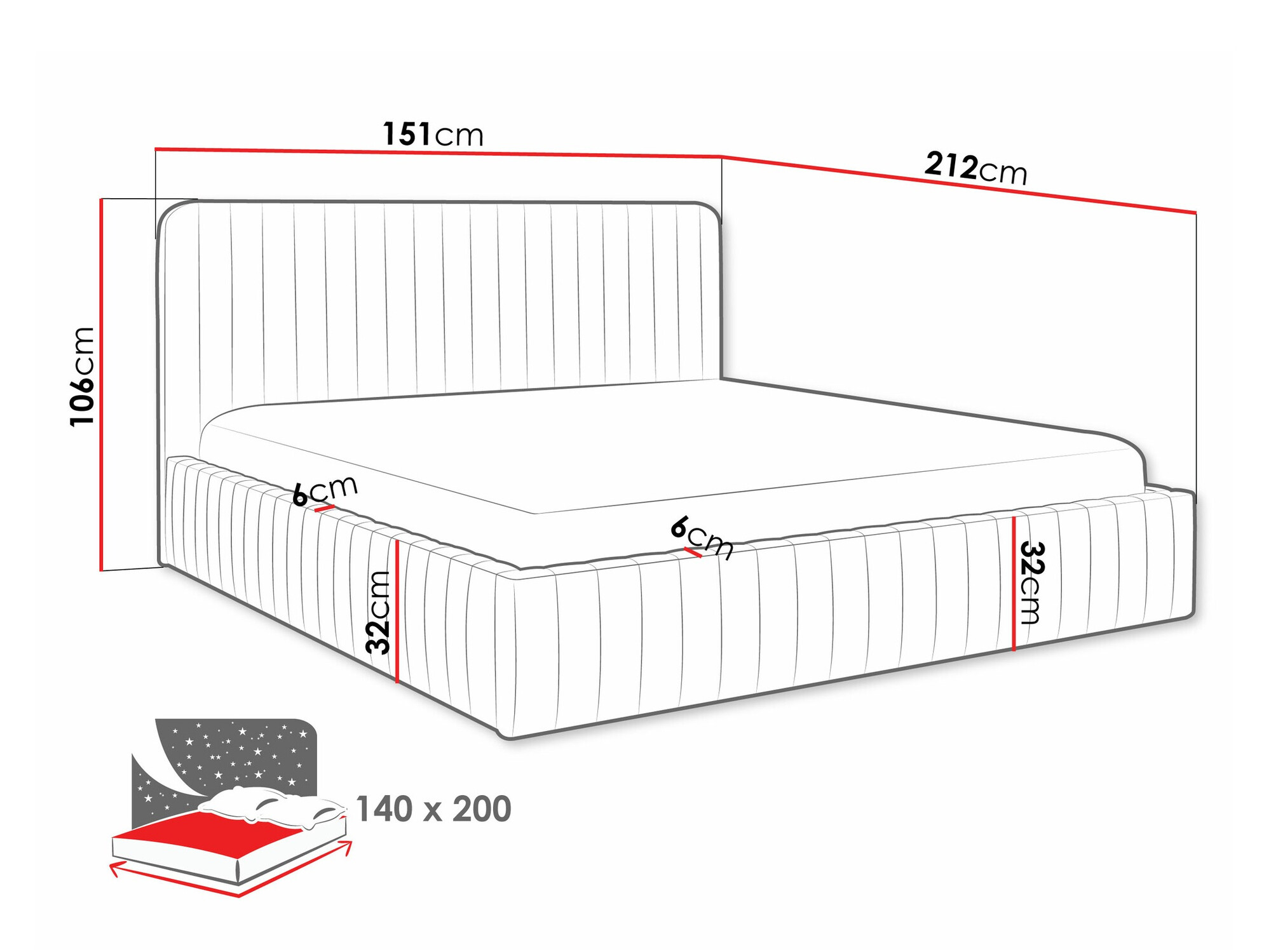 Bed TrendyNest 108 (Velluto 02)
