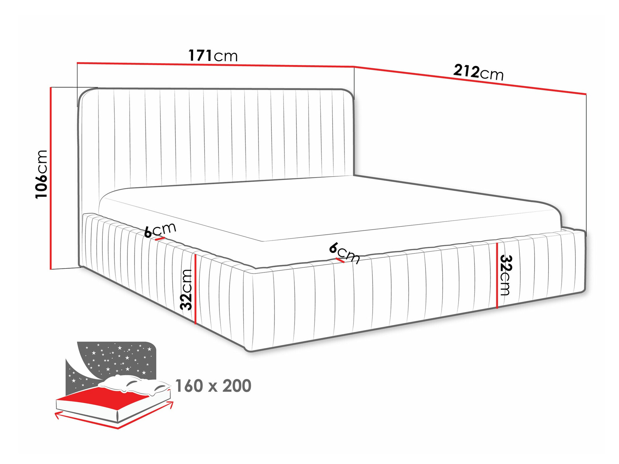 Bed TrendyNest 108 (Velluto 14)