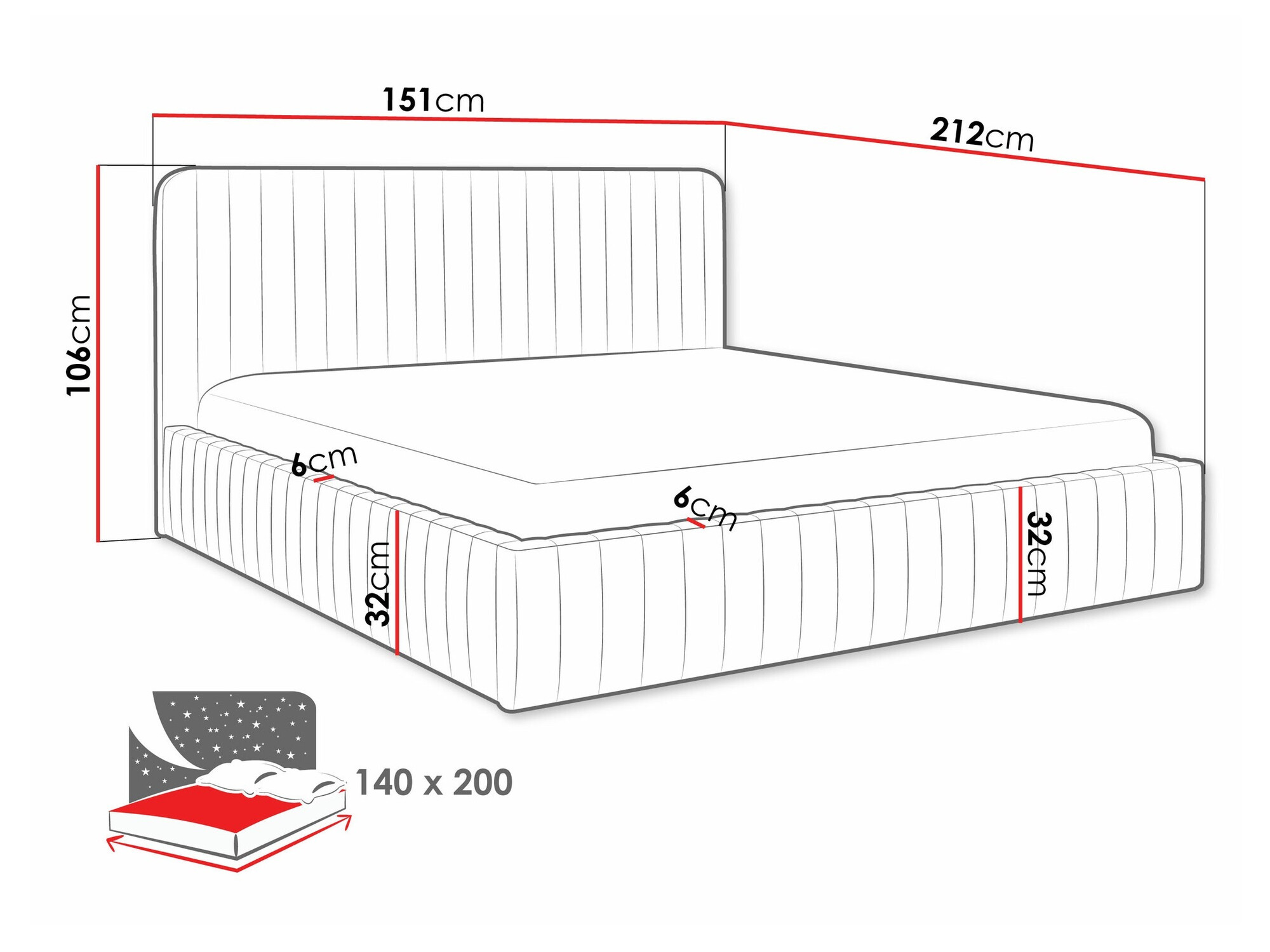 Bed TrendyNest 108 (Velluto 29)