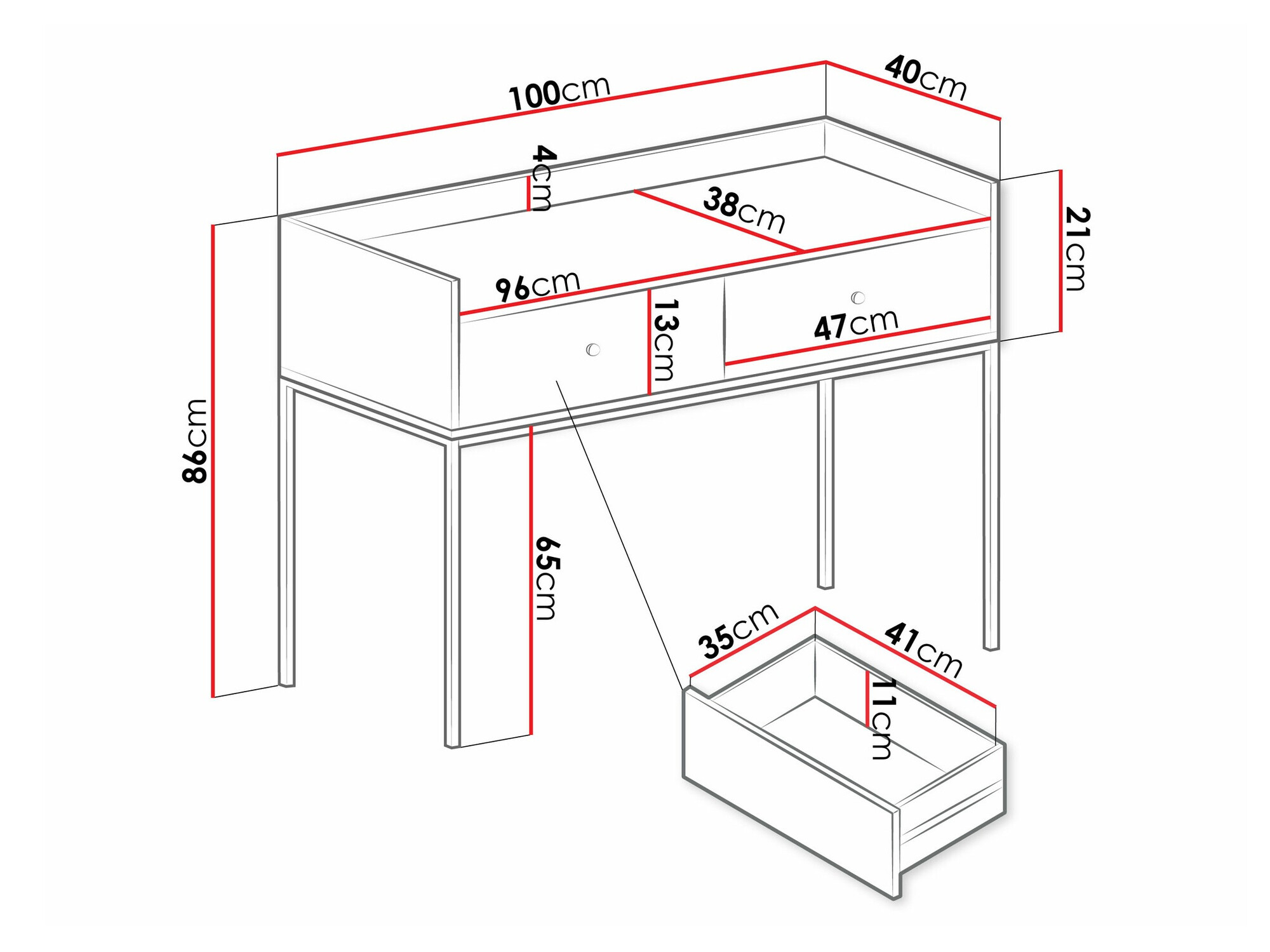 Wandtafel Comfivo Etmore 106 (Wit)