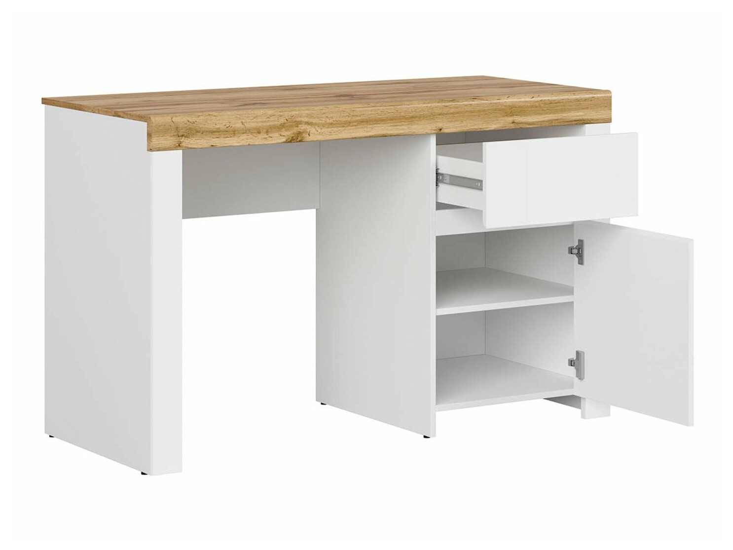 Bureau Sonsoru 130 (Wit + Glanzend wit + Wotan eik)