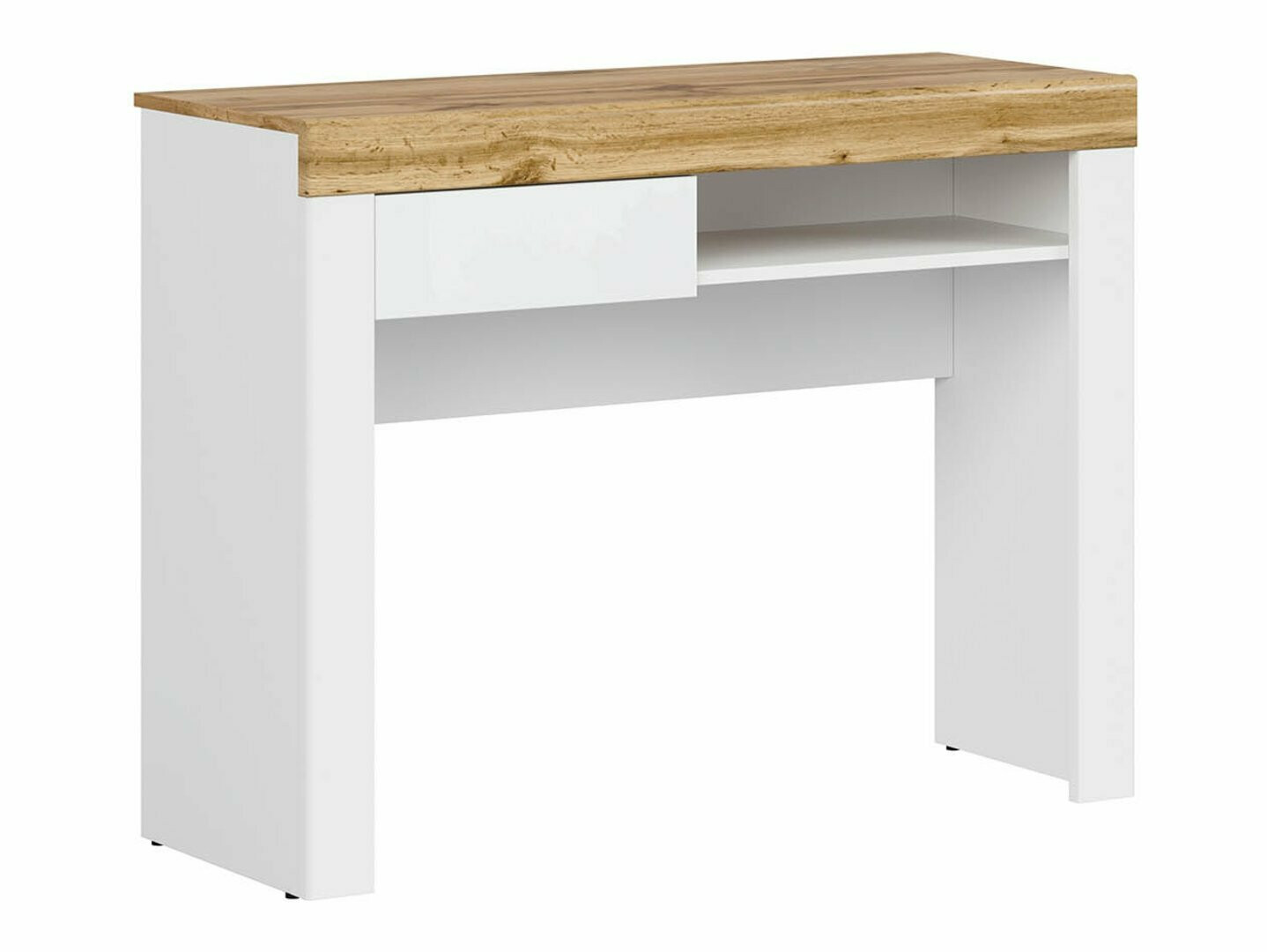 Bureau Sonsoru 131 (Wit + Glanzend wit + Wotan eik)