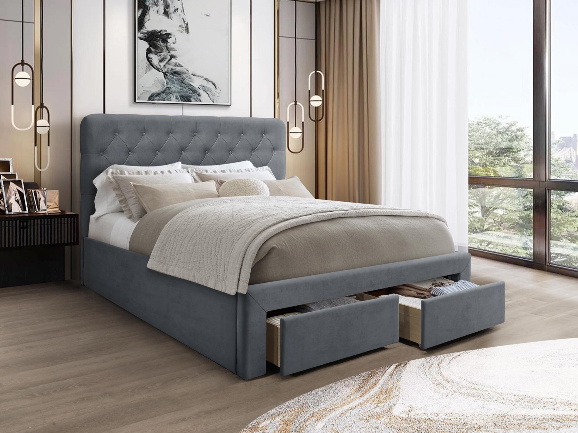 Bed Houston 1708 (Grijs)