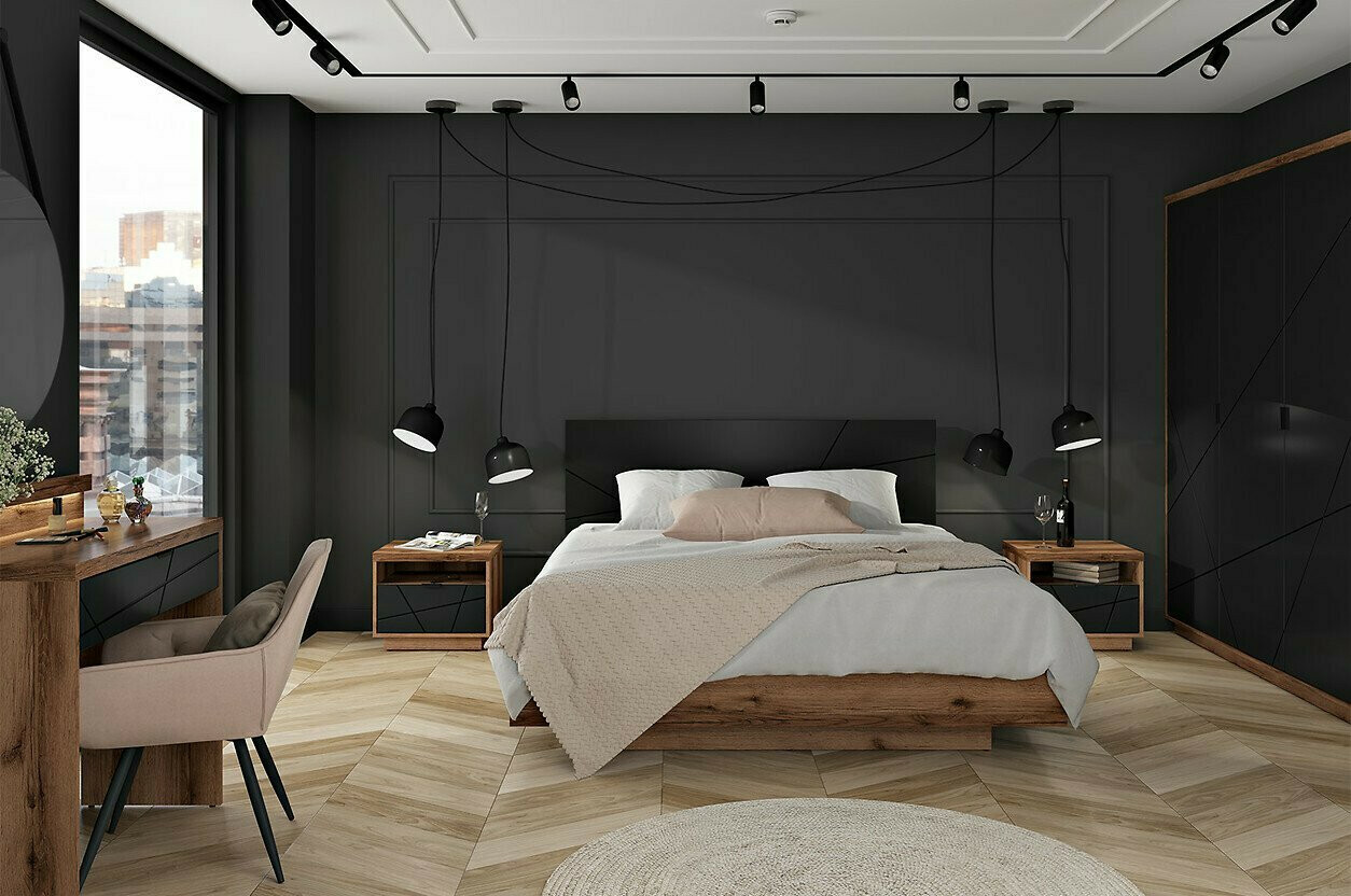 Bureau Fivale 121 (Donker delano-eik + Matzwart)