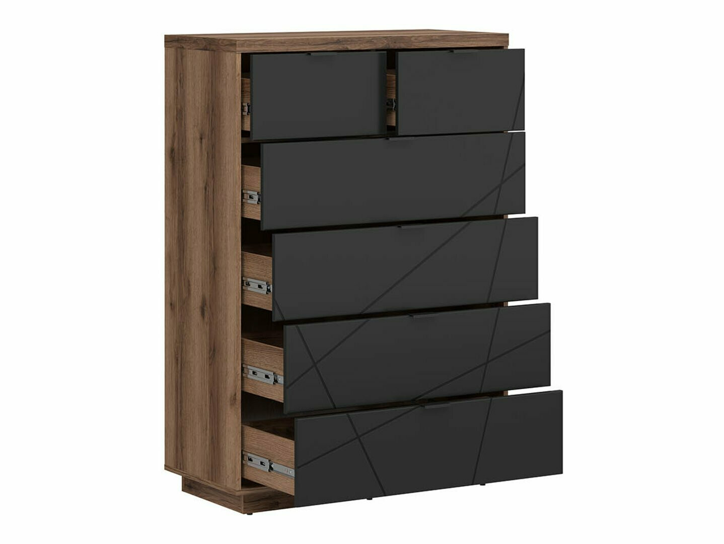 Ladekast Fivale 119 (Donker delano-eik + Matzwart)