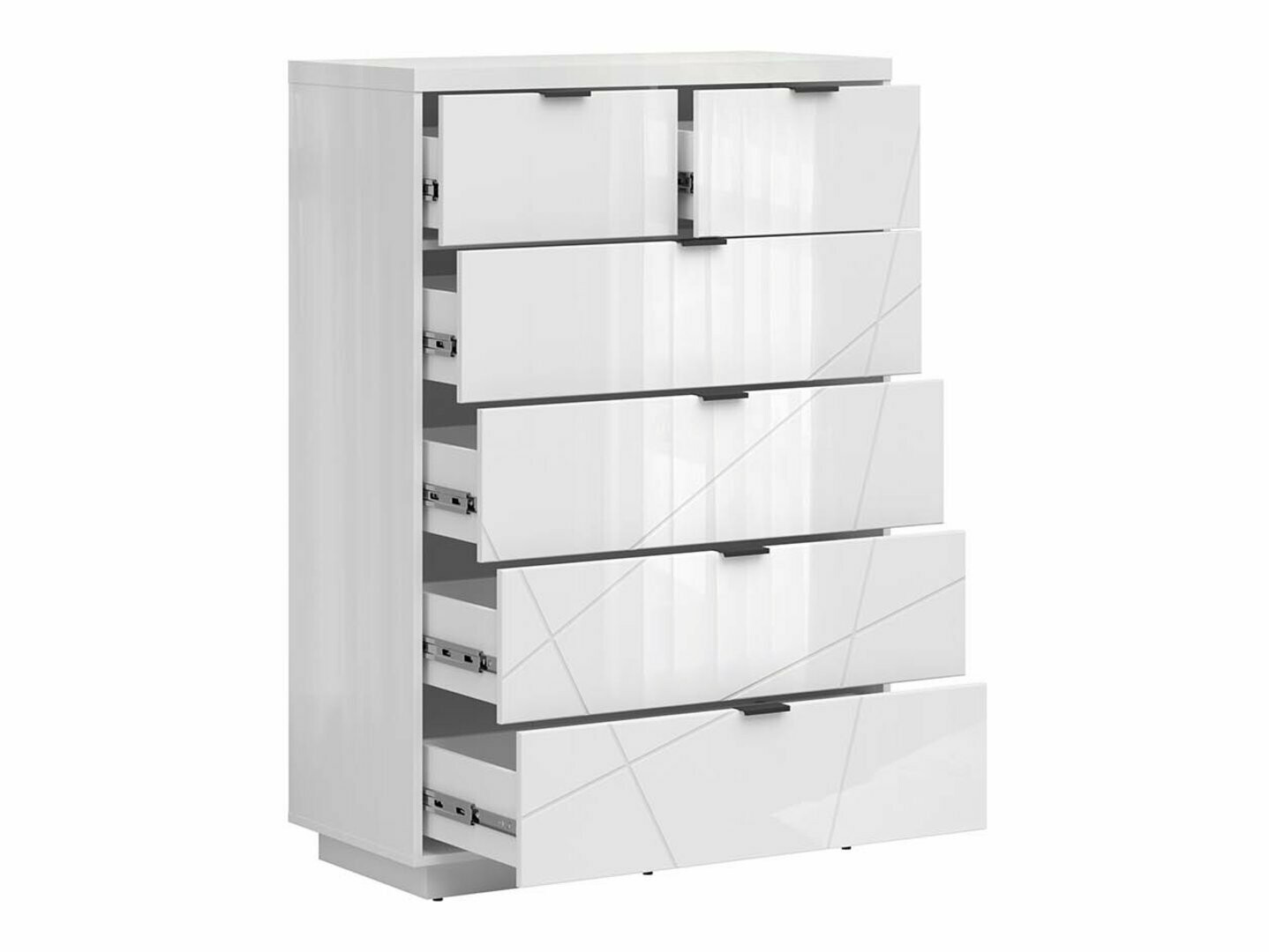 Ladekast Fivale 119 (Glanzend wit + Wit)